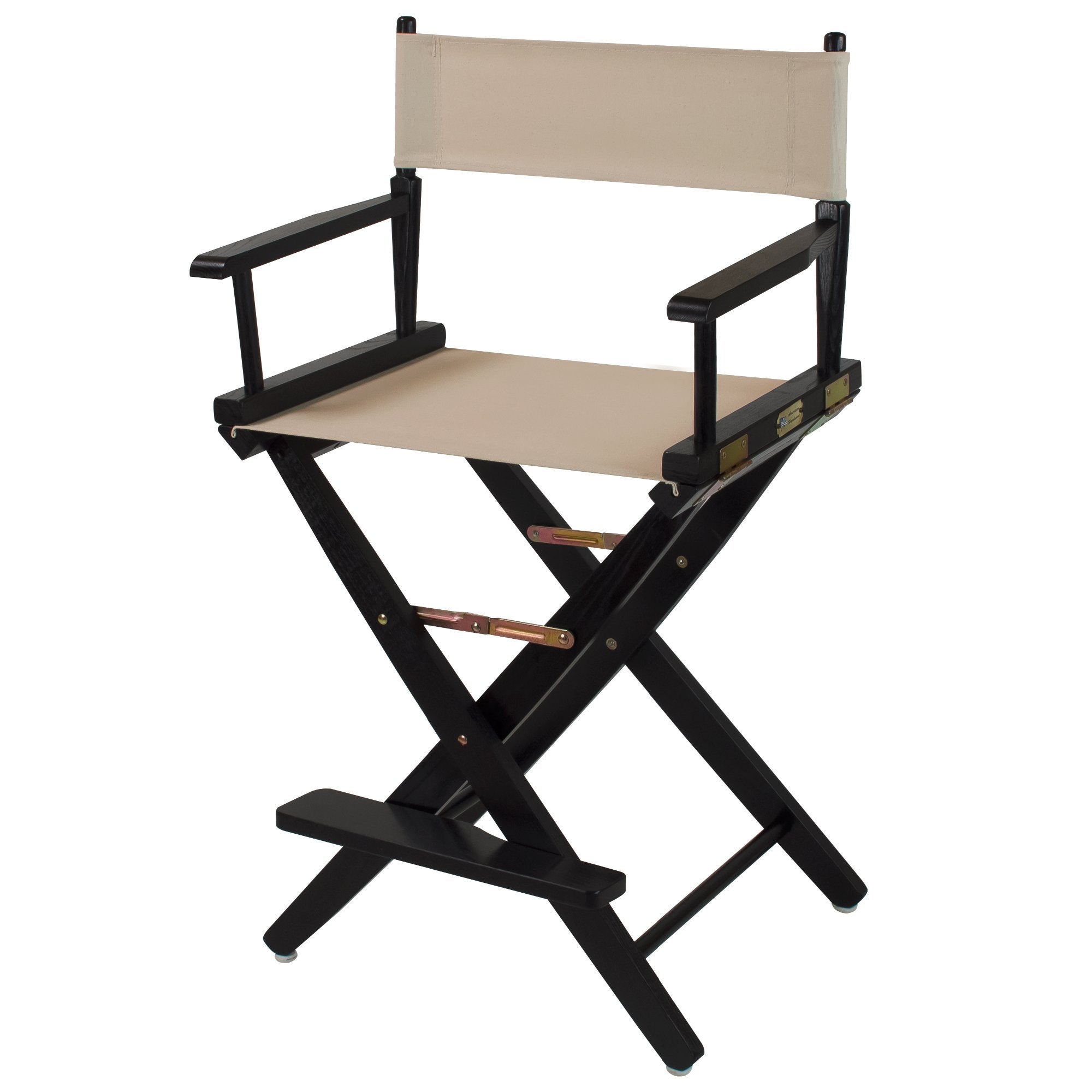 Extra-Wide Premium 24  Directors Chair Black Frame W/Natural Color Cover