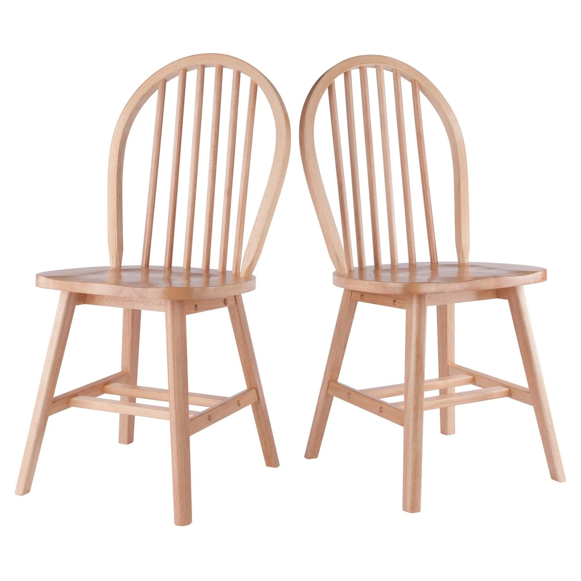 Windsor 2-Pc Set Chairs, Natural Finish