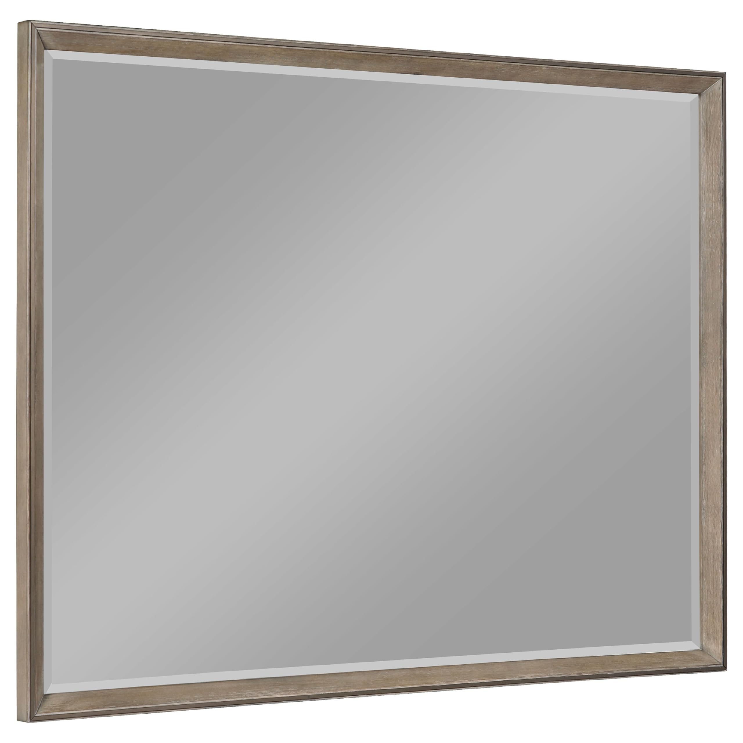 Lyni Dresser Mirror, Washed Oak Gray Wood Frame, Rectangular 40 Inch