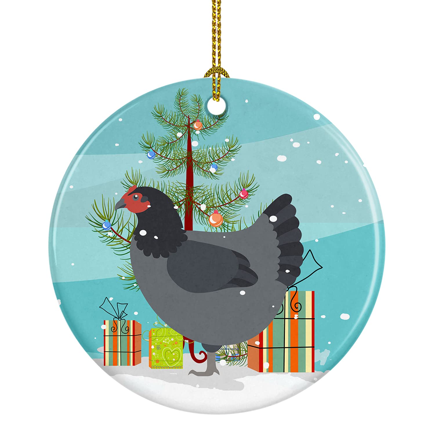 Carolines Treasures Jersey Giant Chicken Christmas Ceramic Ornament