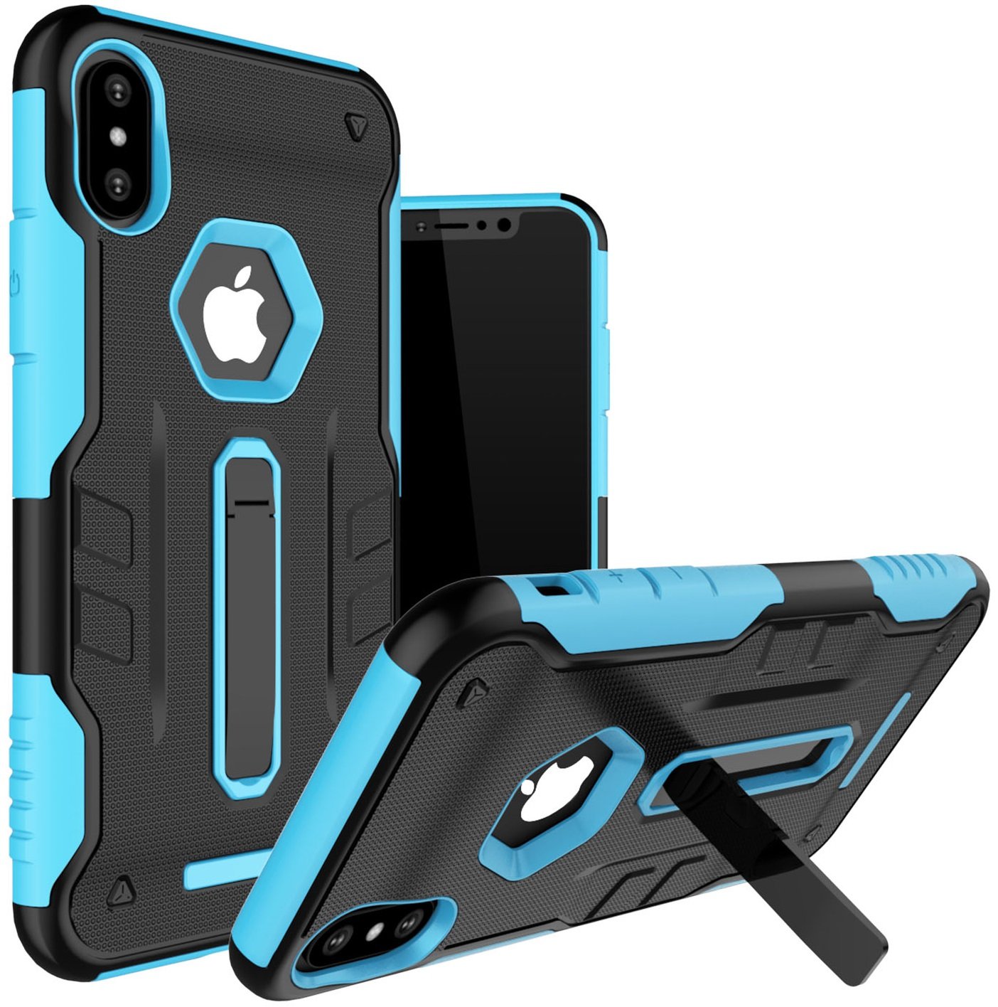 Rugged Phone Case for iPhone X Drop-protection Phone Case with Kickstand Heavy Duty Dual Layers Phone Protective Cover