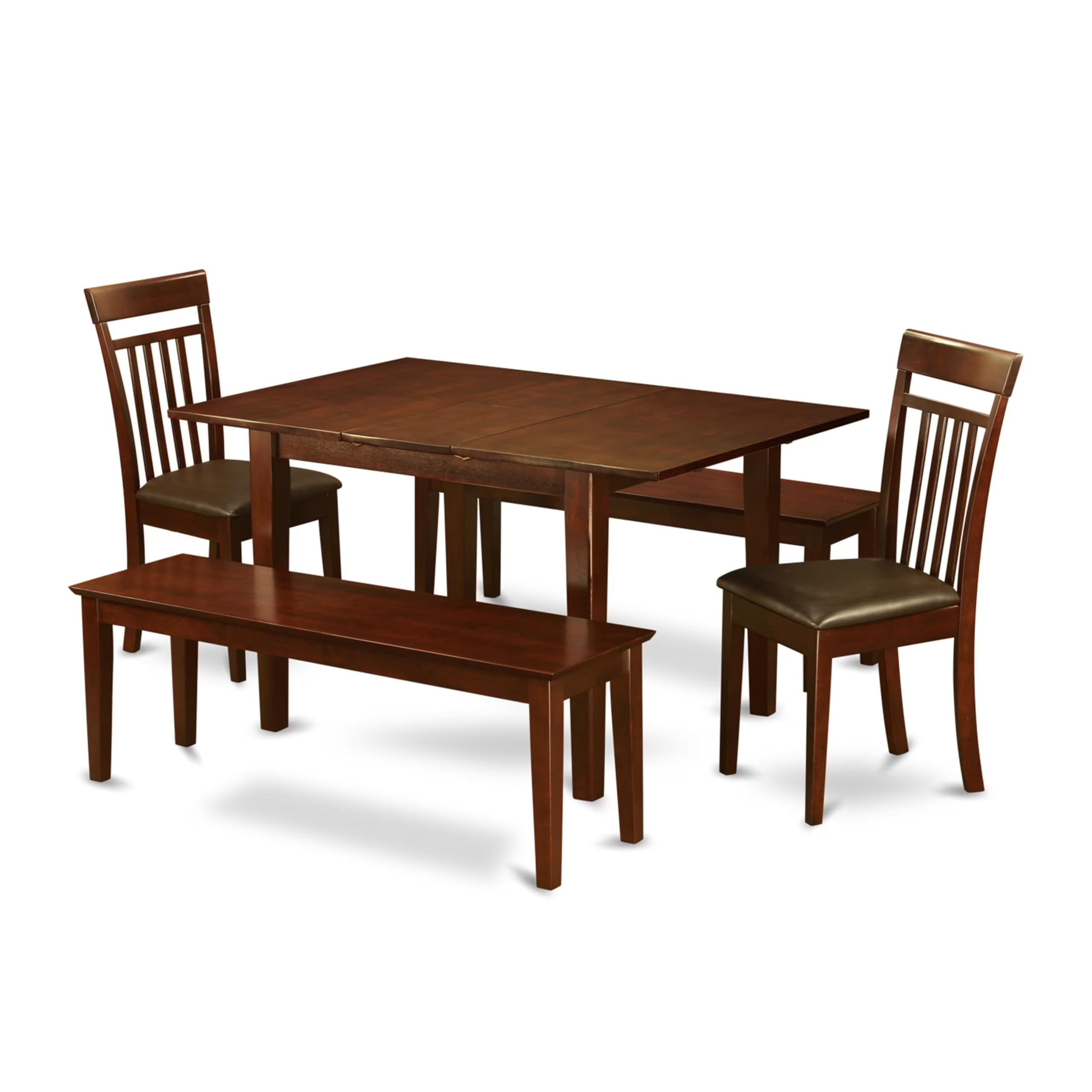 5  Pc  dinette  set  for  small  spaces-Tables  and  2  Dining  Chairs  and  2  Benches