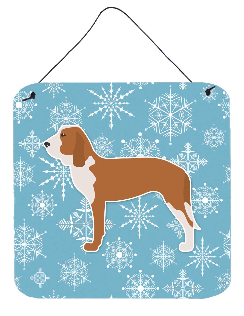 Winter Snowflake Design with Dog Art Wall or Door Hanging Prints