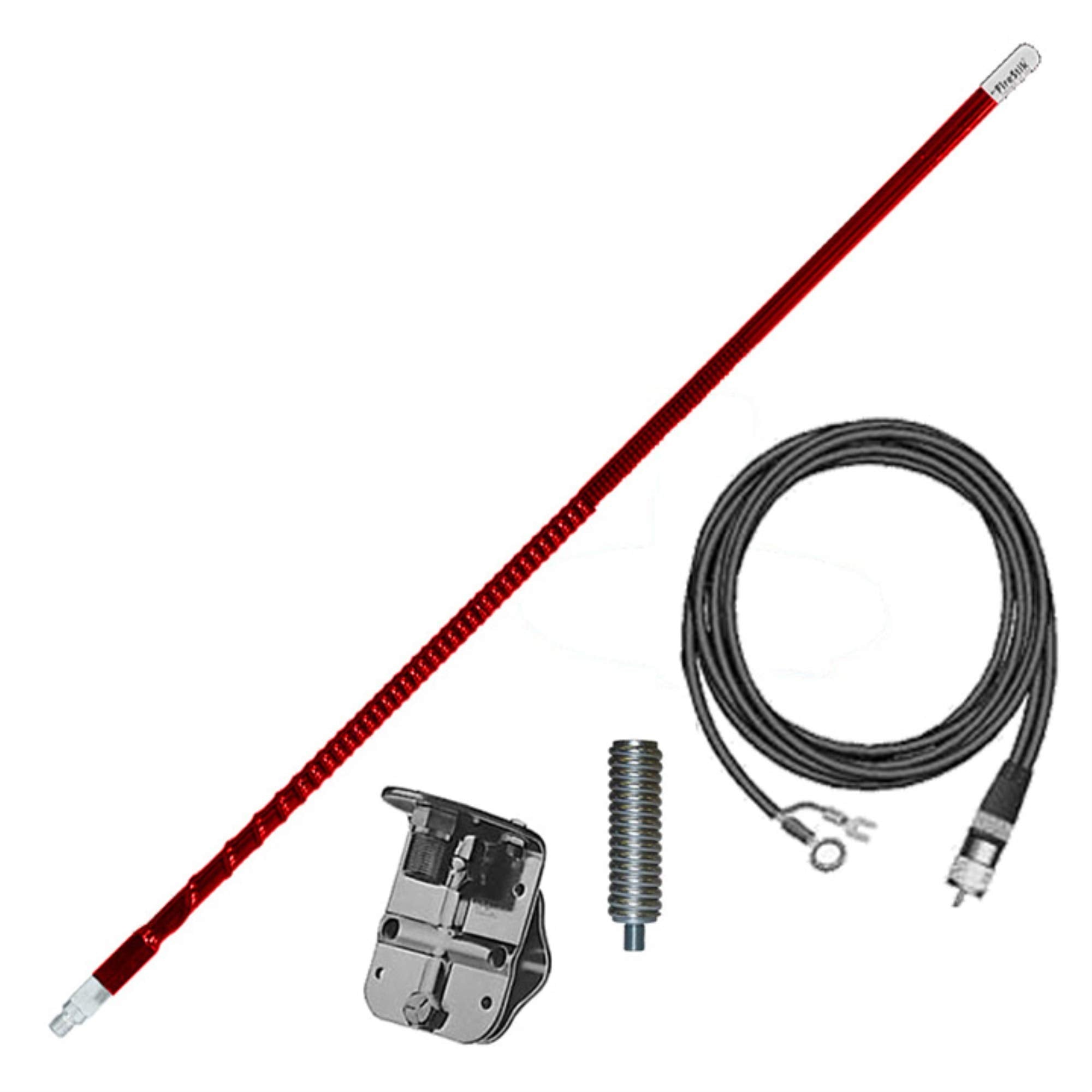 FIRESTIK - FG4648-R  4 FOOT NO GROUND PLANE CB SINGLE MIRROR MOUNT ANTENNA KIT IN RED