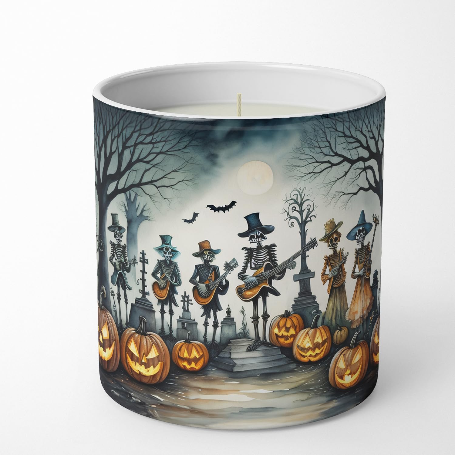 Mariachi Skeleton Band Spooky Halloween Decorative Soy Candle