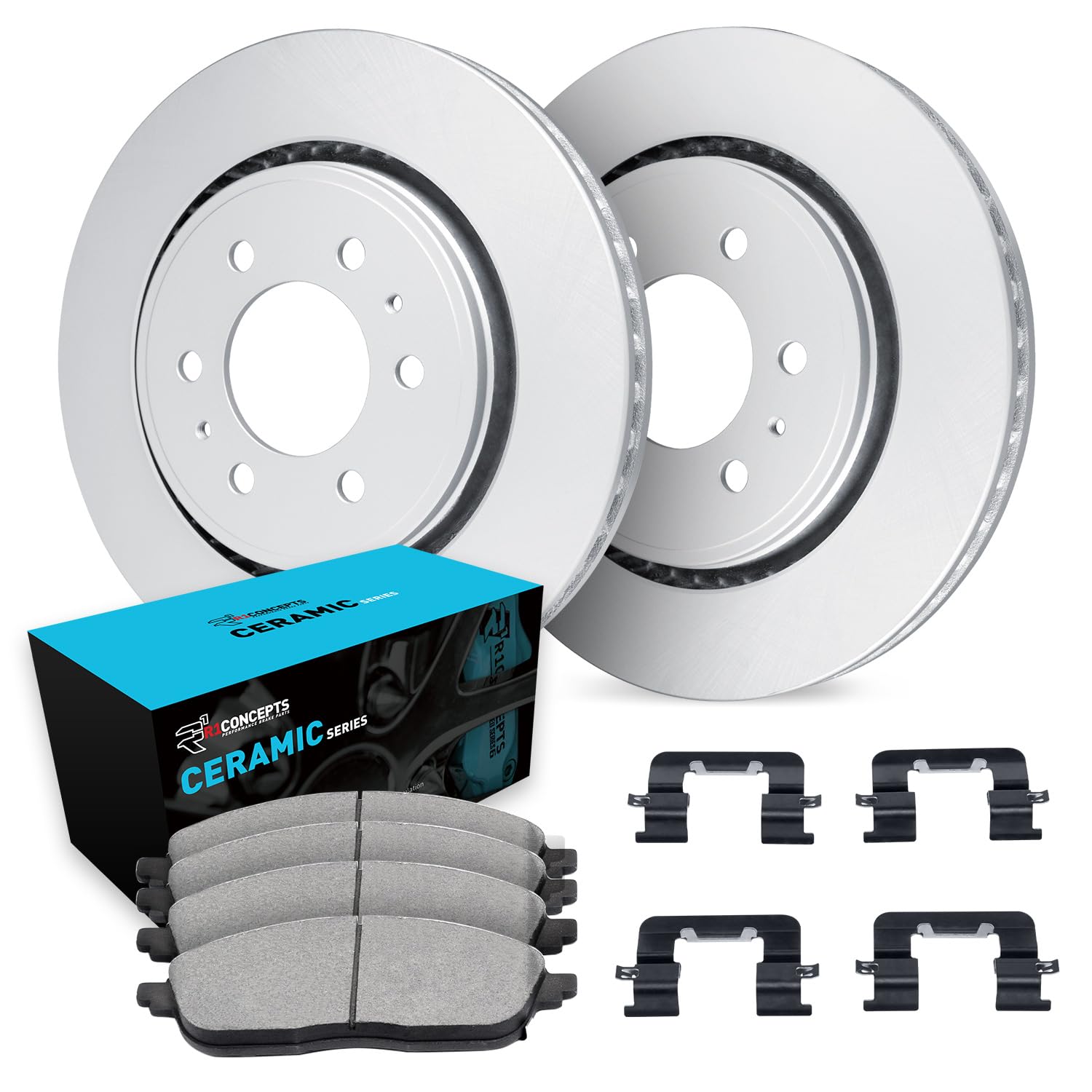 R1 Concepts Carbon Coated Disc Brake Rotor Set with Ceramic Pads and Hardware WDWH1-48021