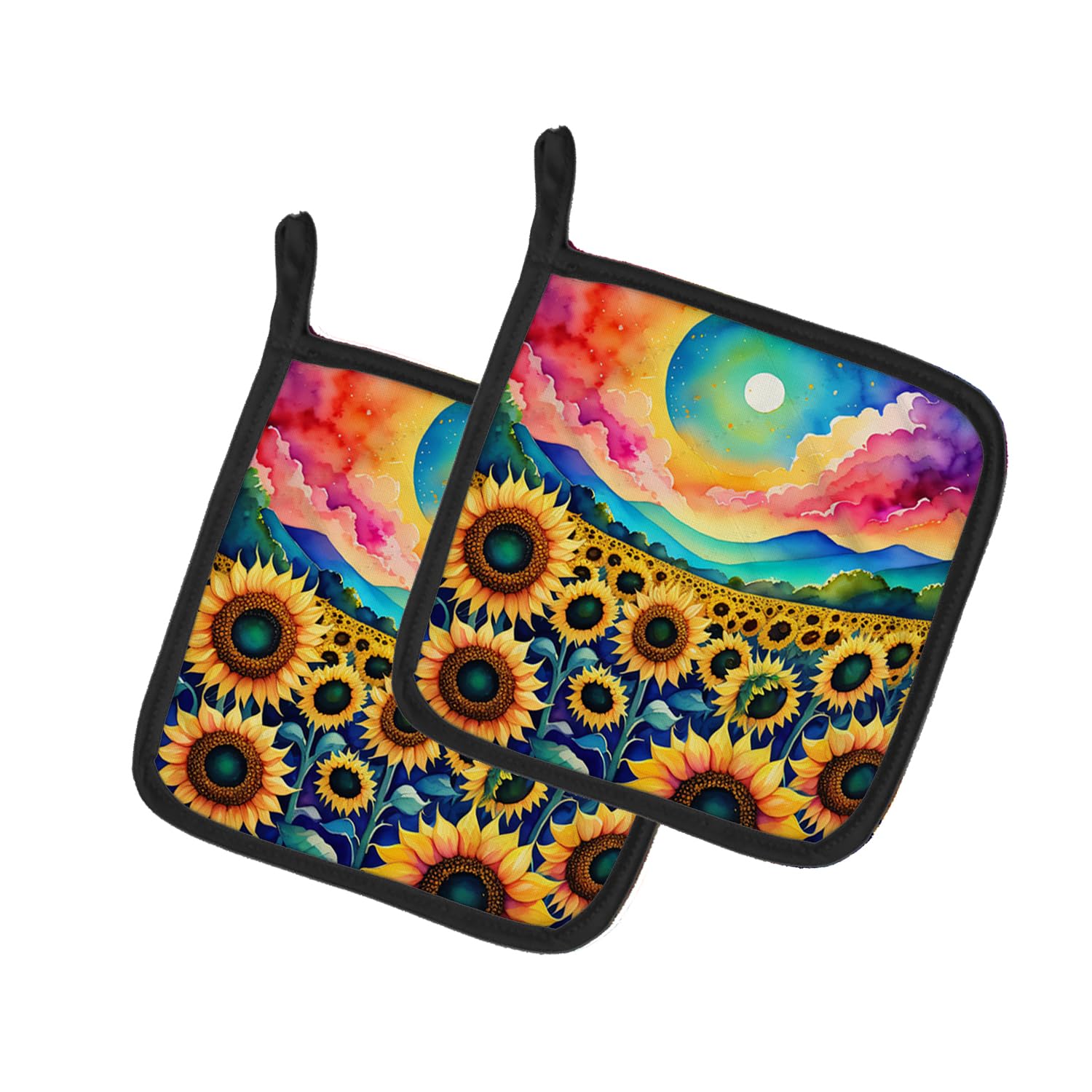 Colorful Sunflowers Pair of Pot Holders