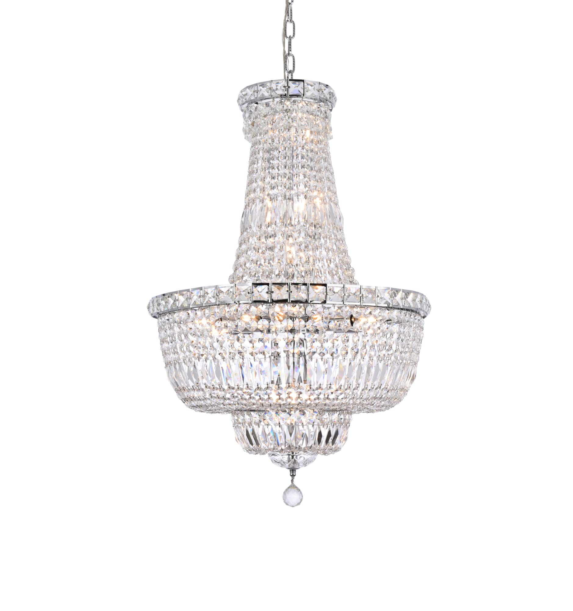 Tranquil 22 light Chrome Chandelier Clear Royal Cut Crystal