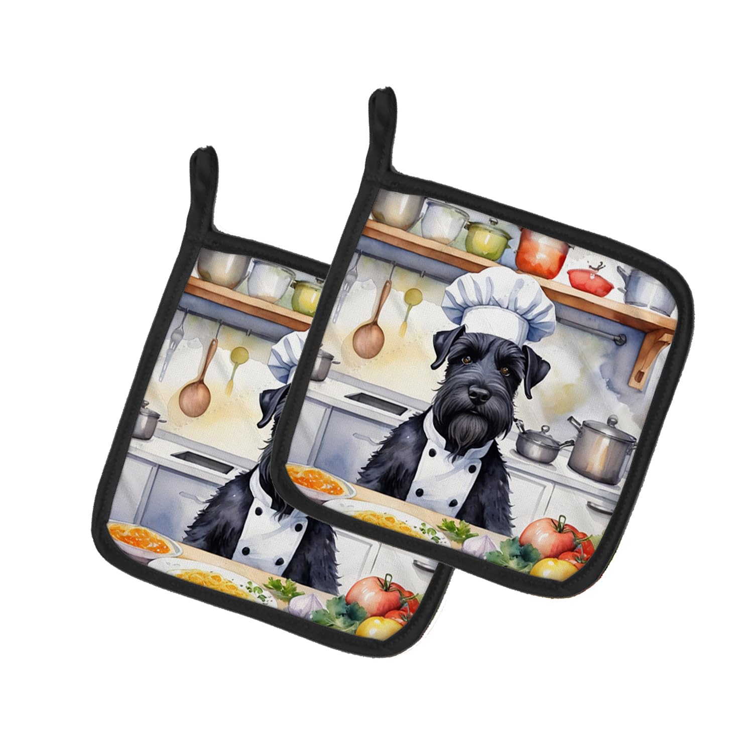 Giant Schnauzer The Chef Pair of Pot Holders