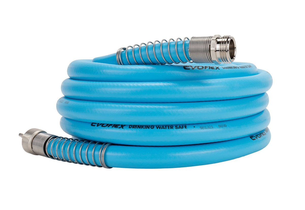 Camco Evoflex 25-Foot Super Flexible Drinking Water Hose  58-Inch Id  Designed For Recreational Use  Blue (22594)