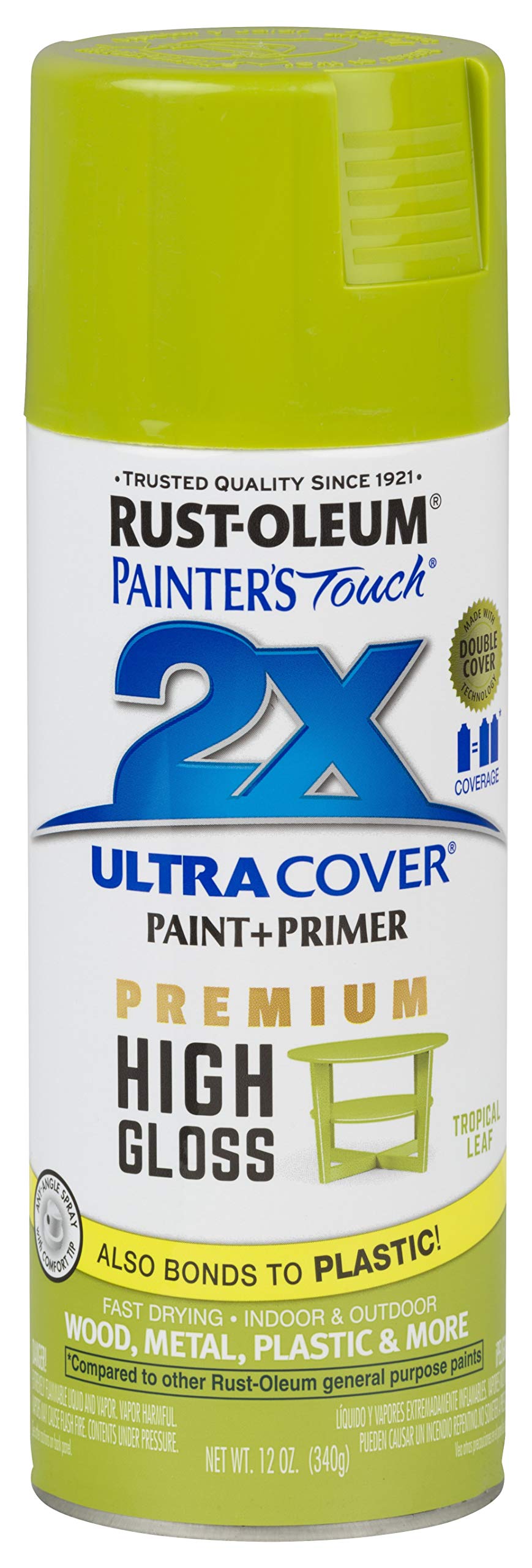 Rust-Oleum 331179 Painter'S Touch 2X Ultra Cover Spray Paint, 12 Oz, High Gloss Tropical Leaf