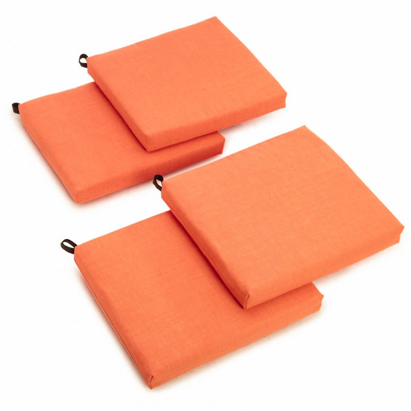 20-inch by 19-inch Spun Polyester Chair Cushion (Set of Four) - Tangerine Dream