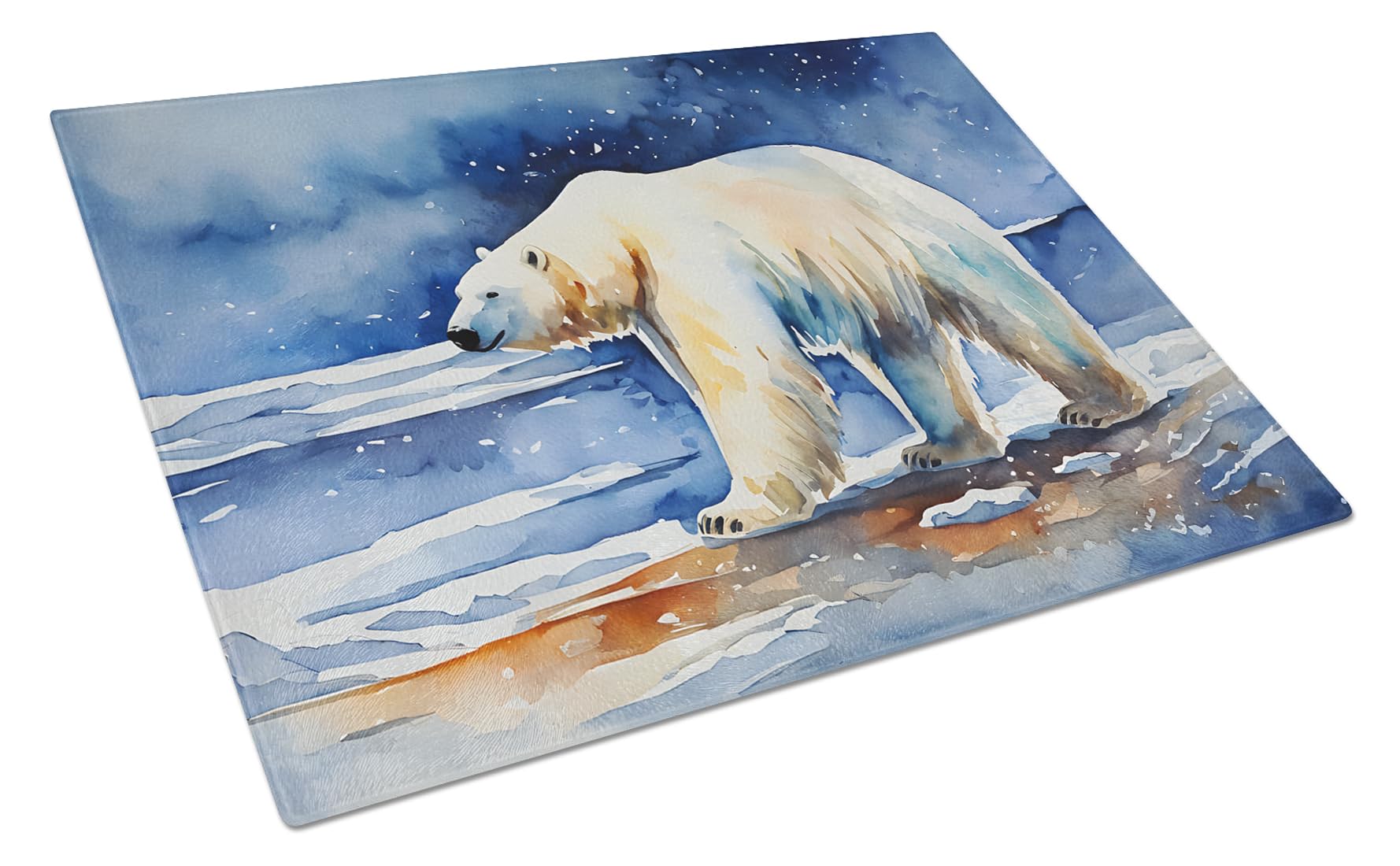 Carolines Treasures DAC2979LCB Polar Bear Glass Cutting Board Large Decorative Tempered Glass Kitchen Cutting and Serving Board Large Size Chopping Board