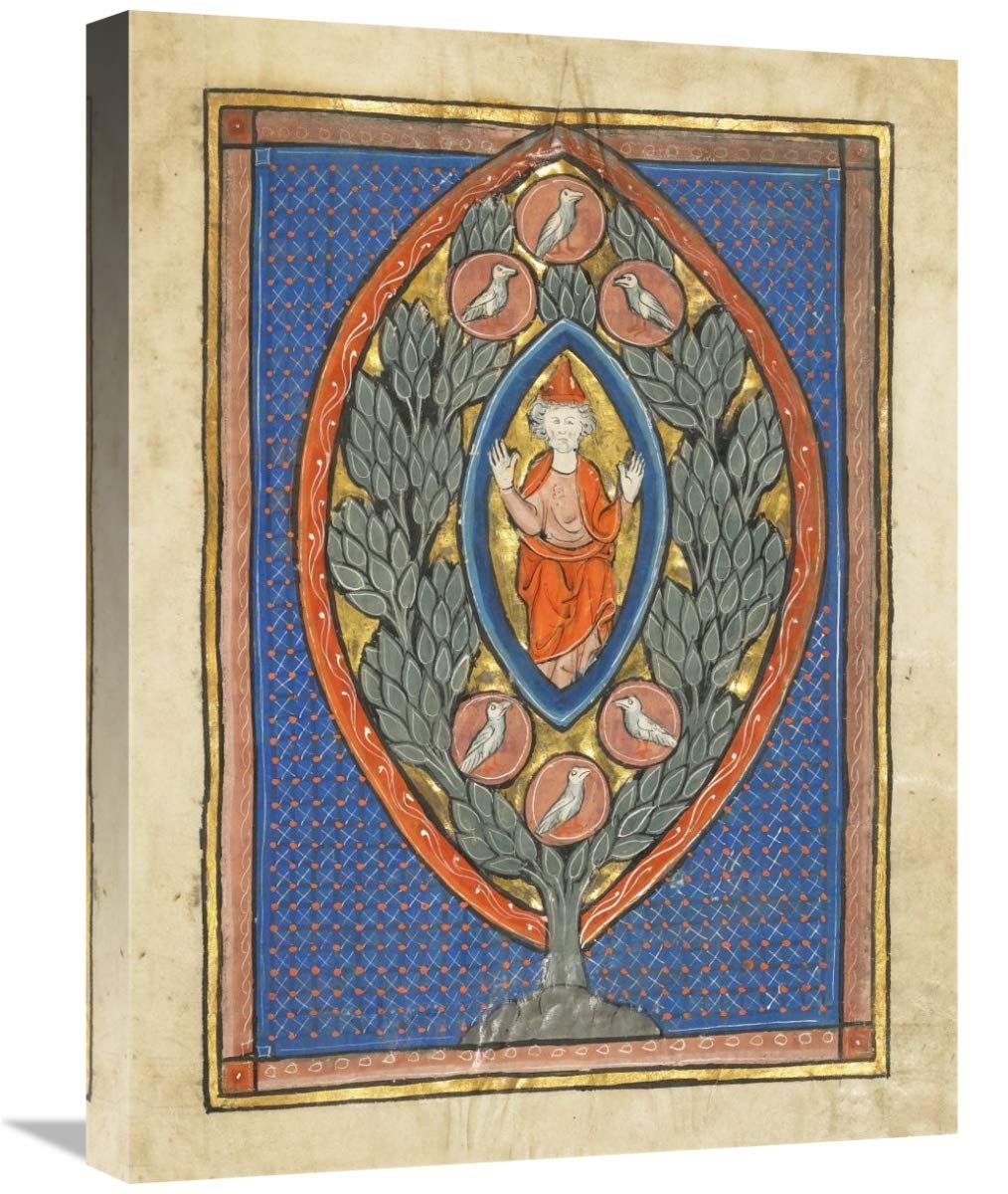 A Man Enthroned within a Mandorla in a Tree-Canvas Art-18x24”