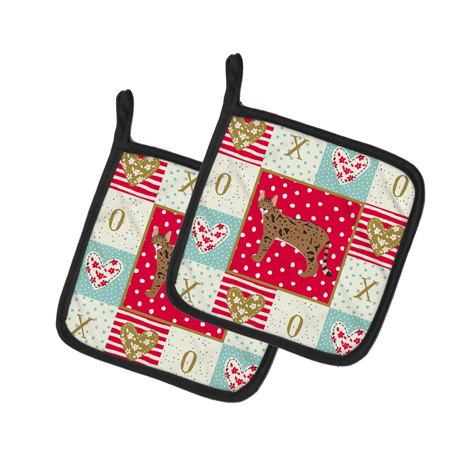 Savannah #1 Cat Love Pair of Pot Holders