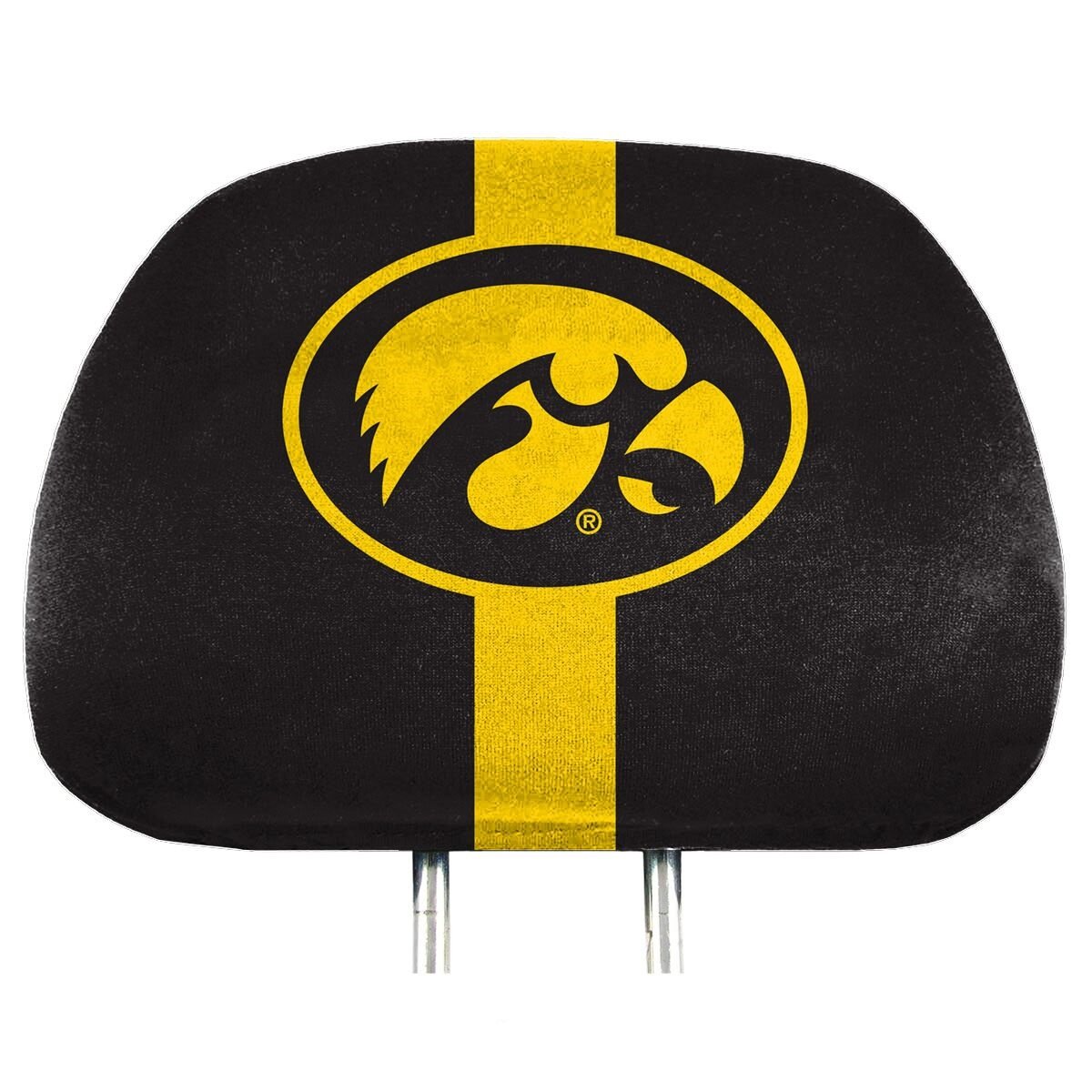 Fanmats 62047 Iowa Hawkeyes Printed Head Rest Cover Set - 2 Pieces