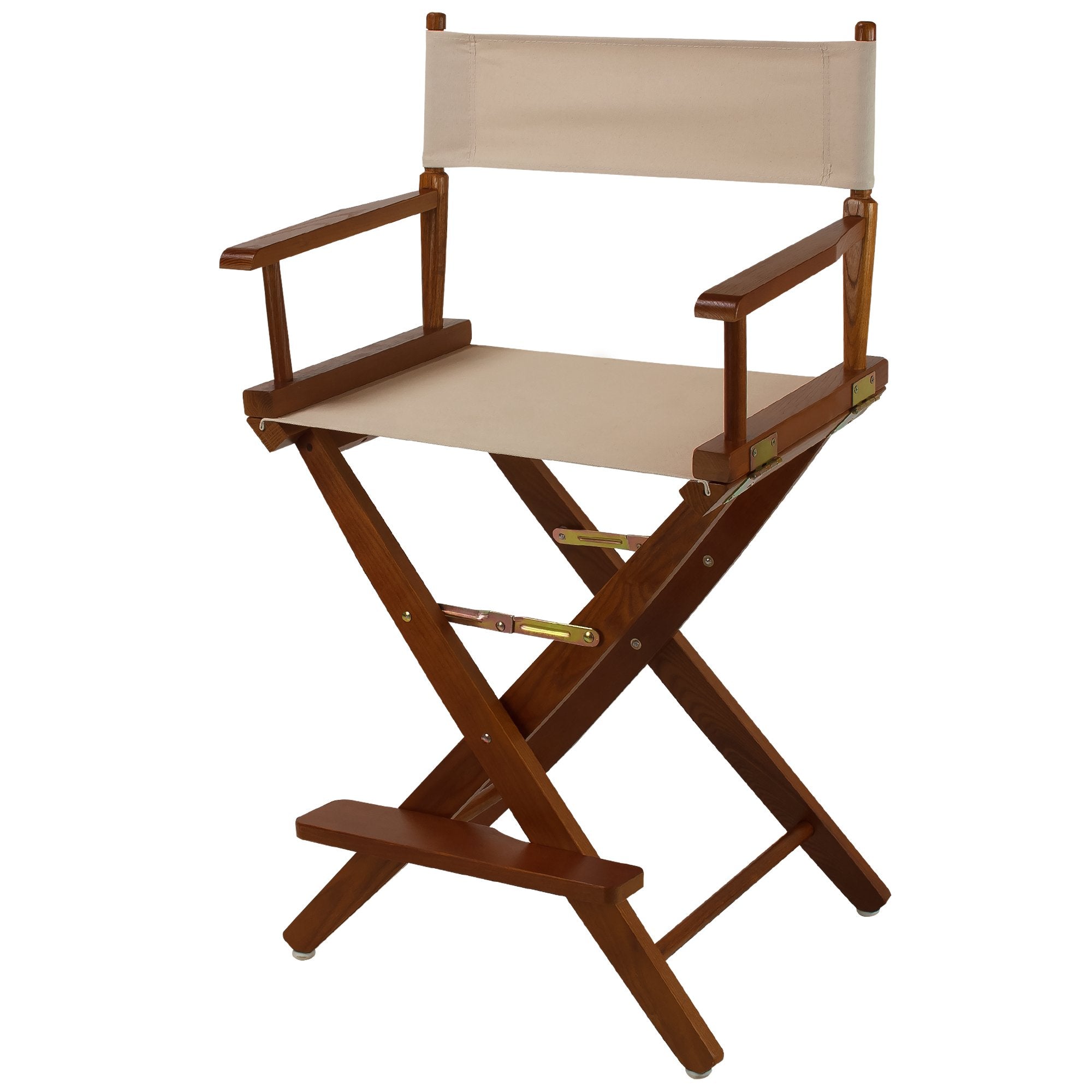 Extra-Wide Premium 24  Directors Chair Mission Oak Frame W/Natural Color Cover