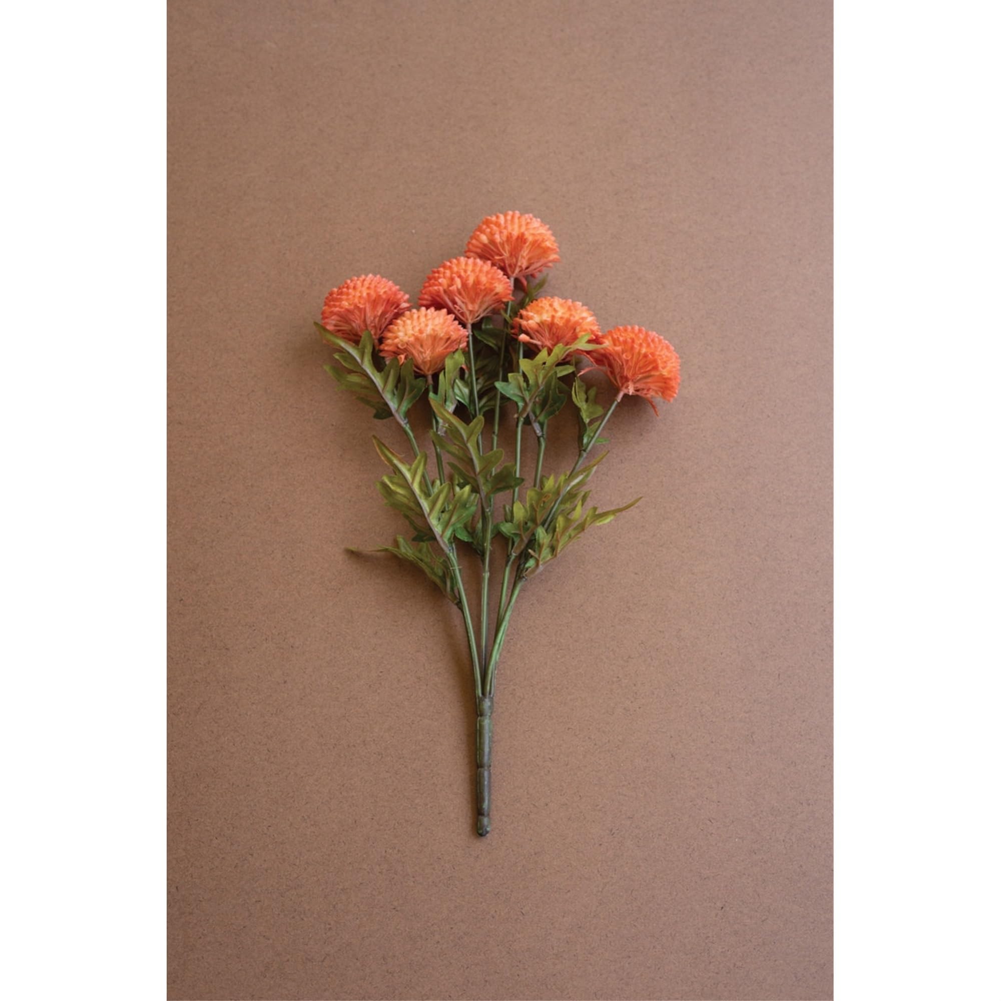 Bundle Of Seven  Artificial Zinnias - Orange