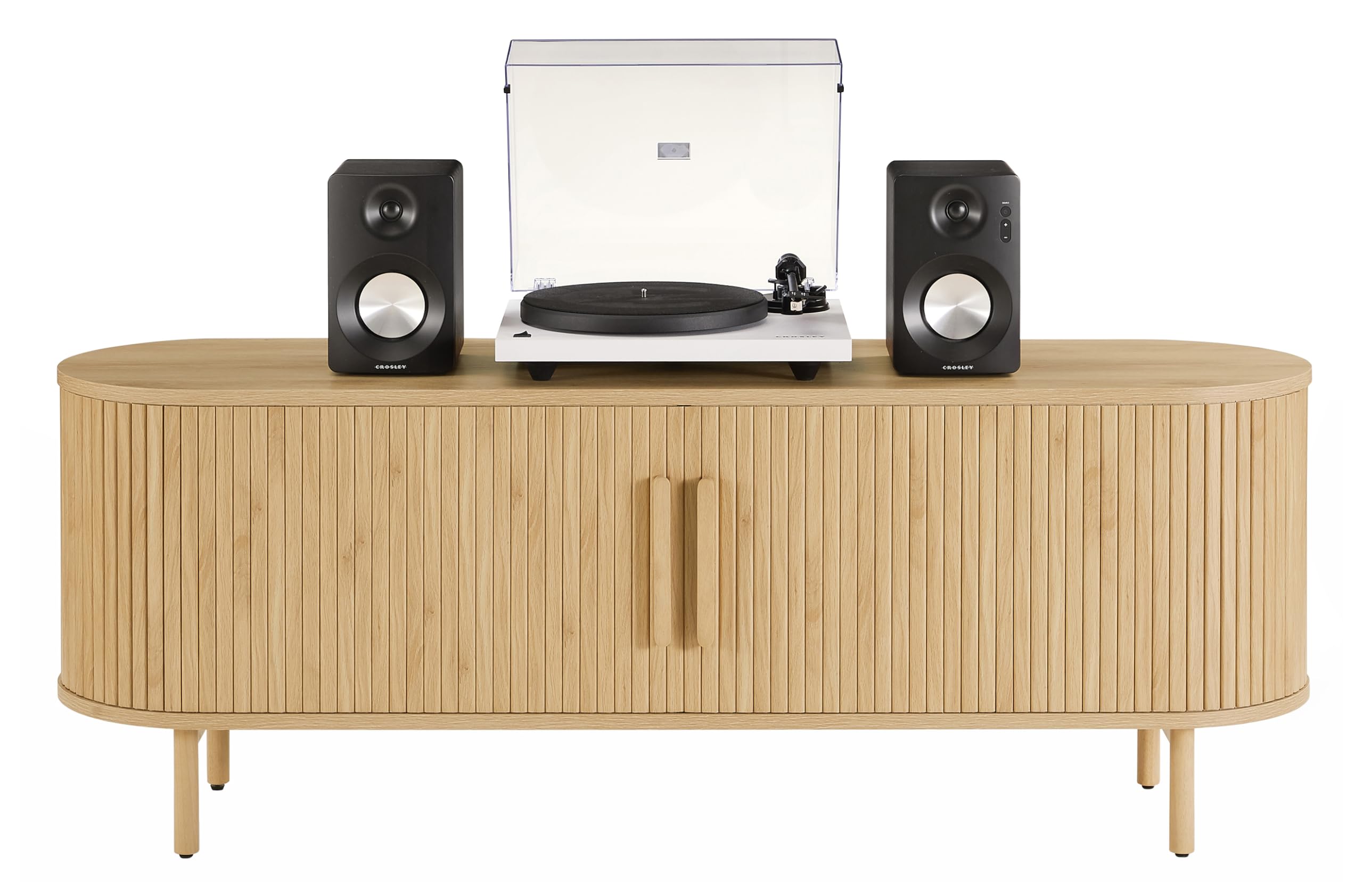 Ambrose Record Player Cabinet With Vinyl Storage Ash