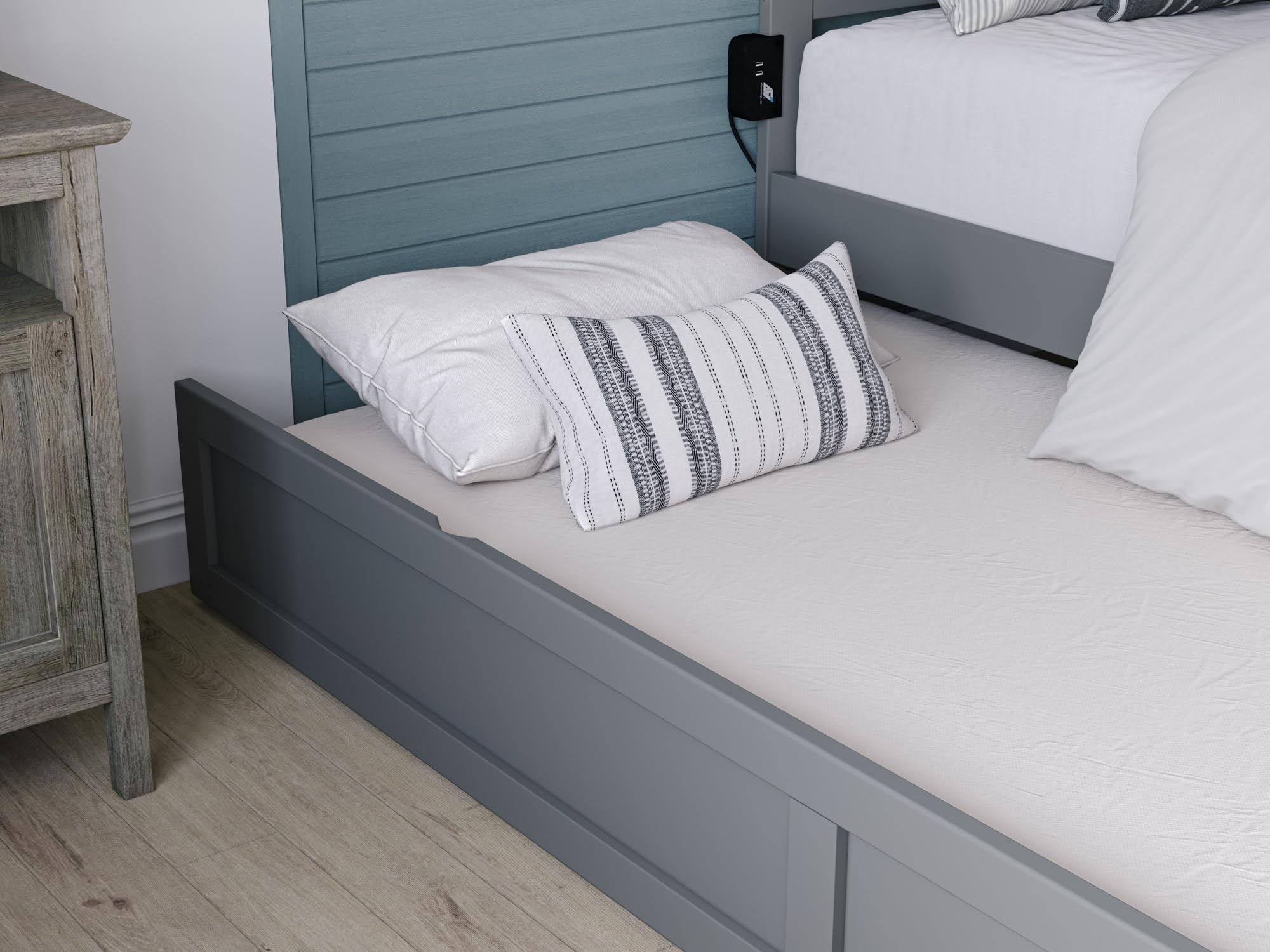 AFI Twin Size Trundle Bed in Grey