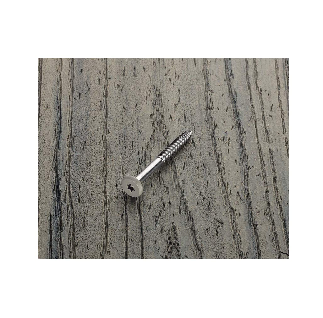 Headcote Stainless Steel Fascia Screws 9 X 1-78 T-20 Star Drive Gray 100 Pieces