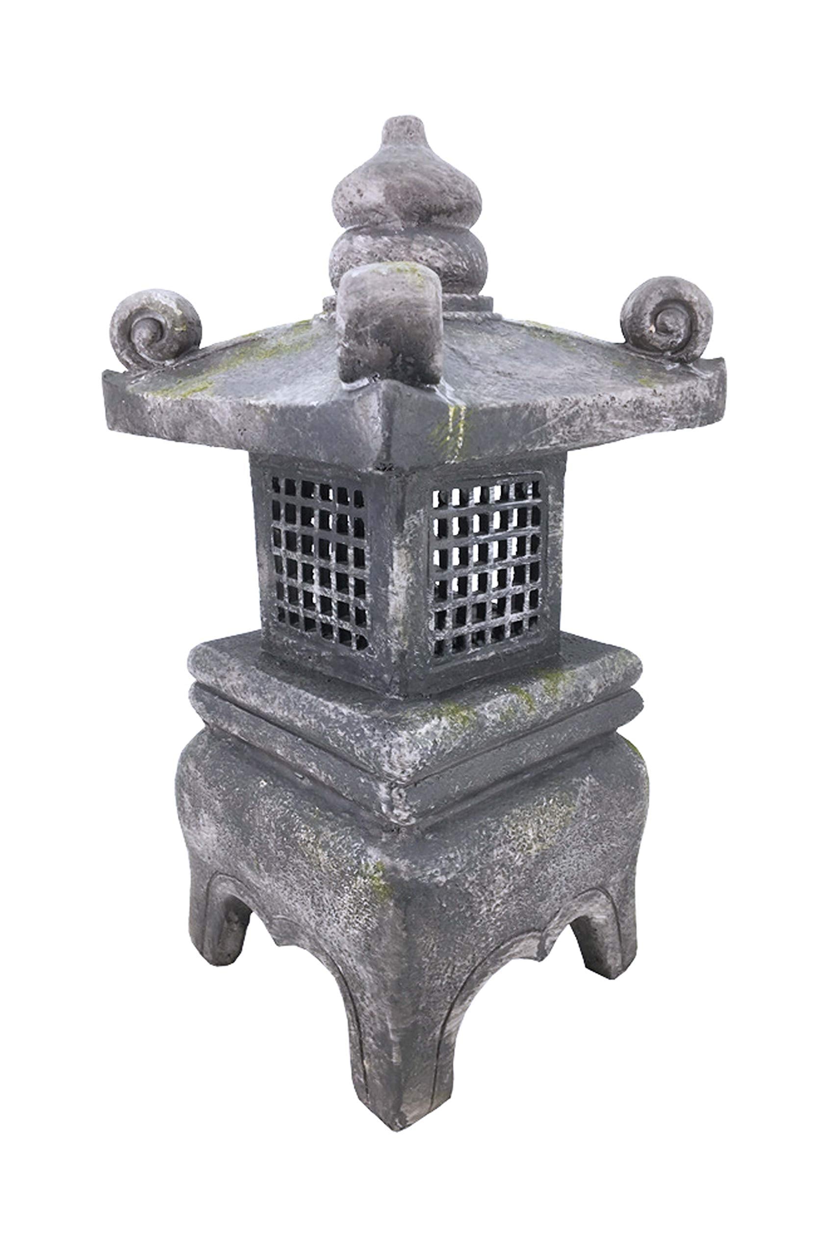 Hi-Line Gift Ltd 76355-A 26In Grey Stone Lantern
