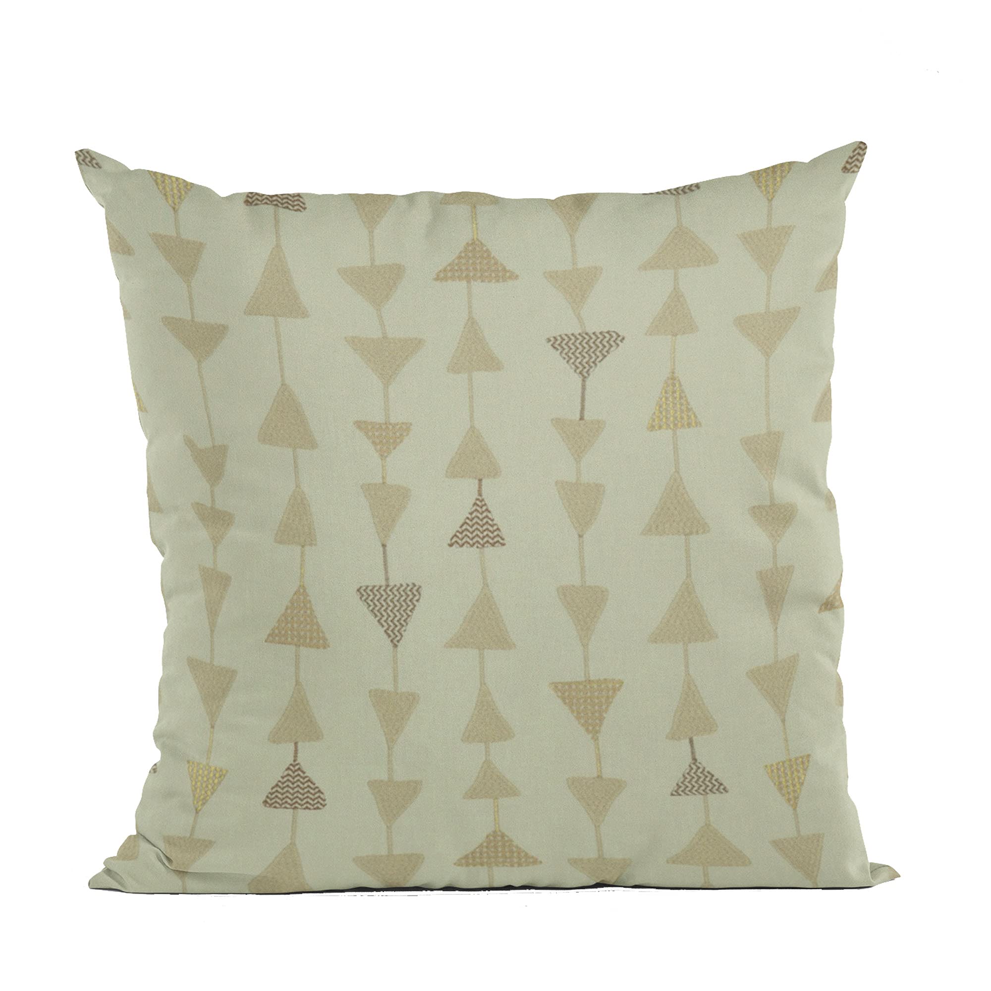 Plutus Natural Manti Embroydery, Some Of The Triangles Have Metalic Threads Luxury Throw Pillow - Double sided  20 x 36 King