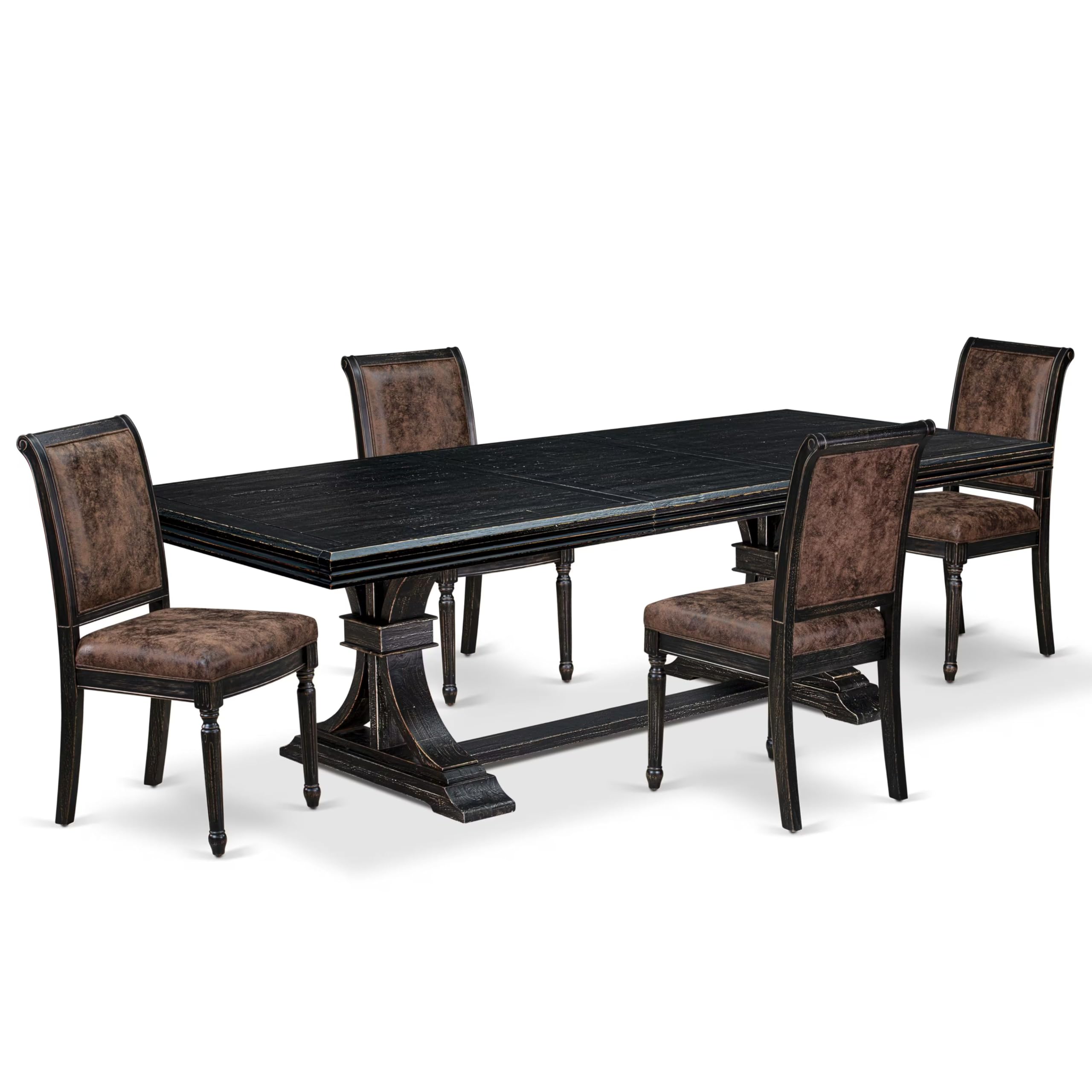 5 piece Kitchen Table Set includes a Modern Dining Table and 4 Dinner Chairs