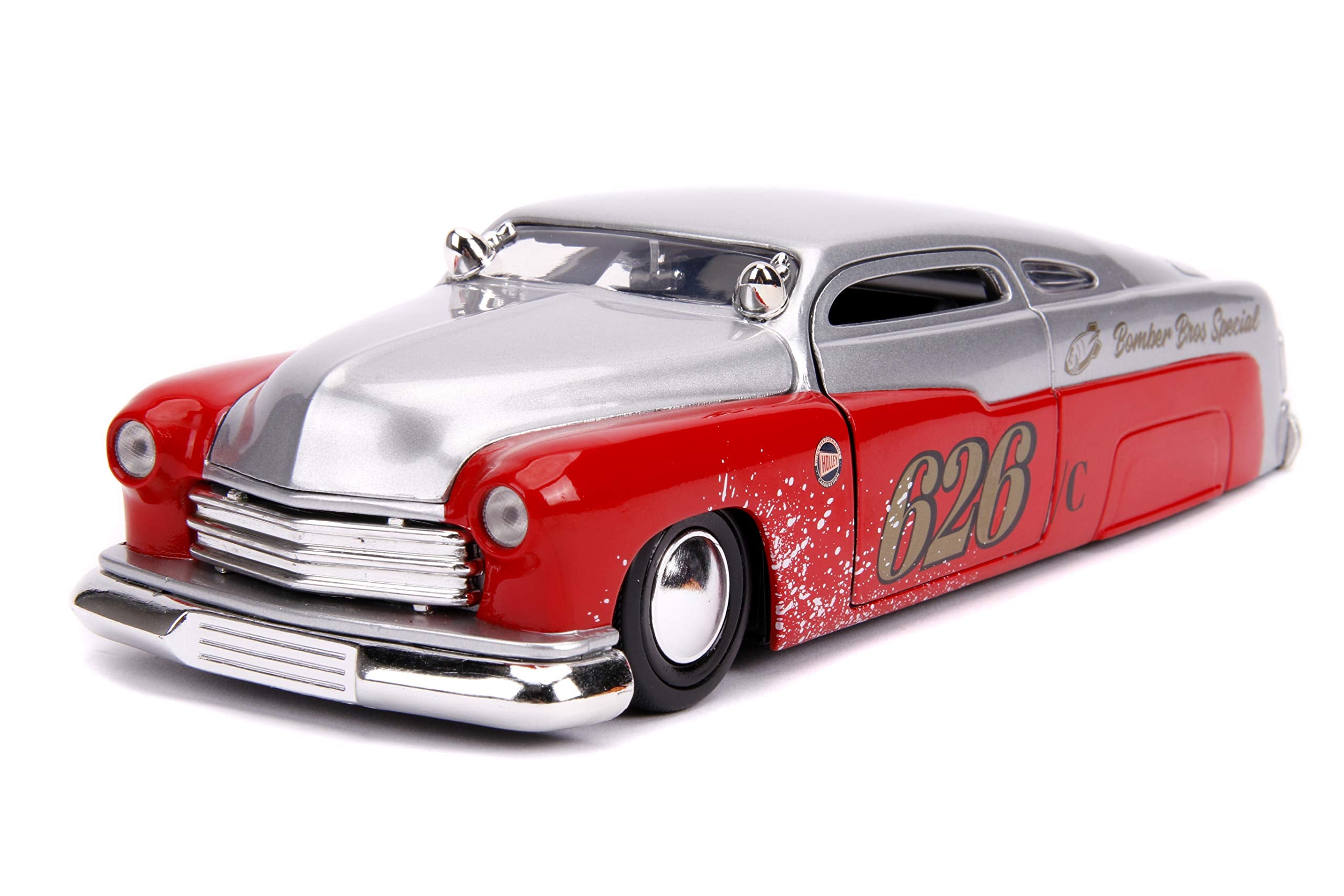 1951 Mercury Silver and Red #626 ??olley??\??omber Bros Special\??\??igtime Muscle\??1/24 Diecast Model Car by Jada