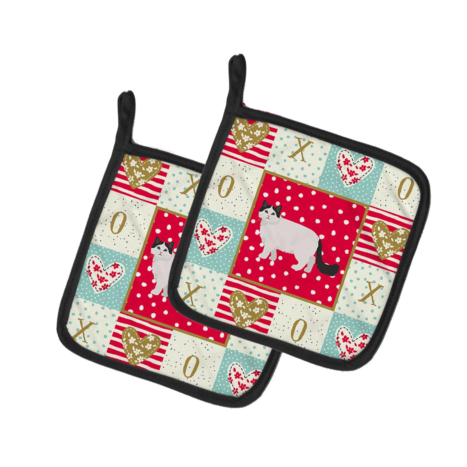 Ragamuffin #1 Cat Love Pair of Pot Holders