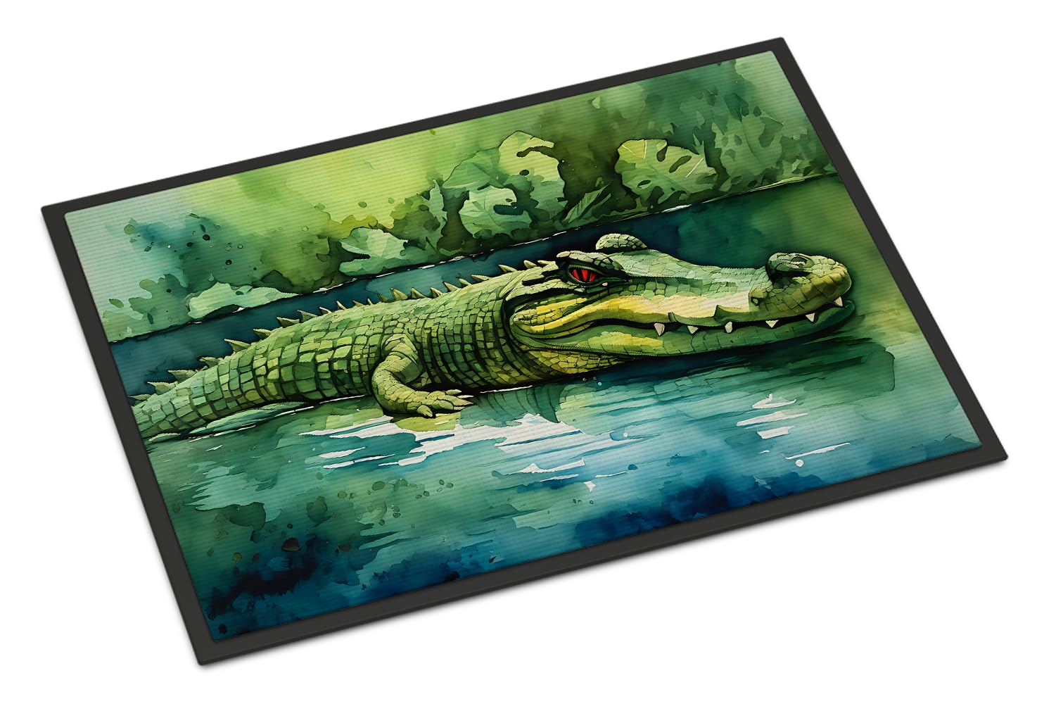 Carolines Treasures DAC2899MAT Crocodile Doormat Front Door Mat Indoor Outdoor Rugs for Entryway, Non Slip Washable Low Pile, 18H X 27W