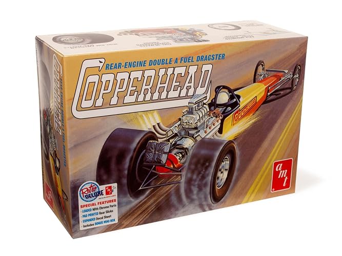 Skill 2 Model Kit 1934 Copperhead Rear-Engine Double A Fuel Dragster 1/25 Scale Model by AMT