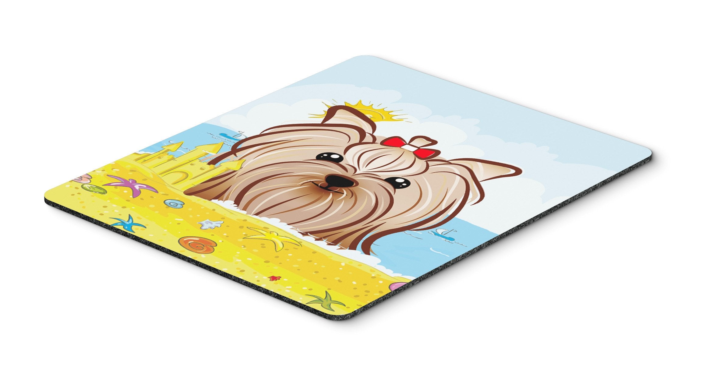 Caroline'S Treasures Bb2072Mp Yorkie Yorkishire Terrier Summer Beach Mouse Pad, Hot Pad Or Trivet For Home Office Gaming Working
