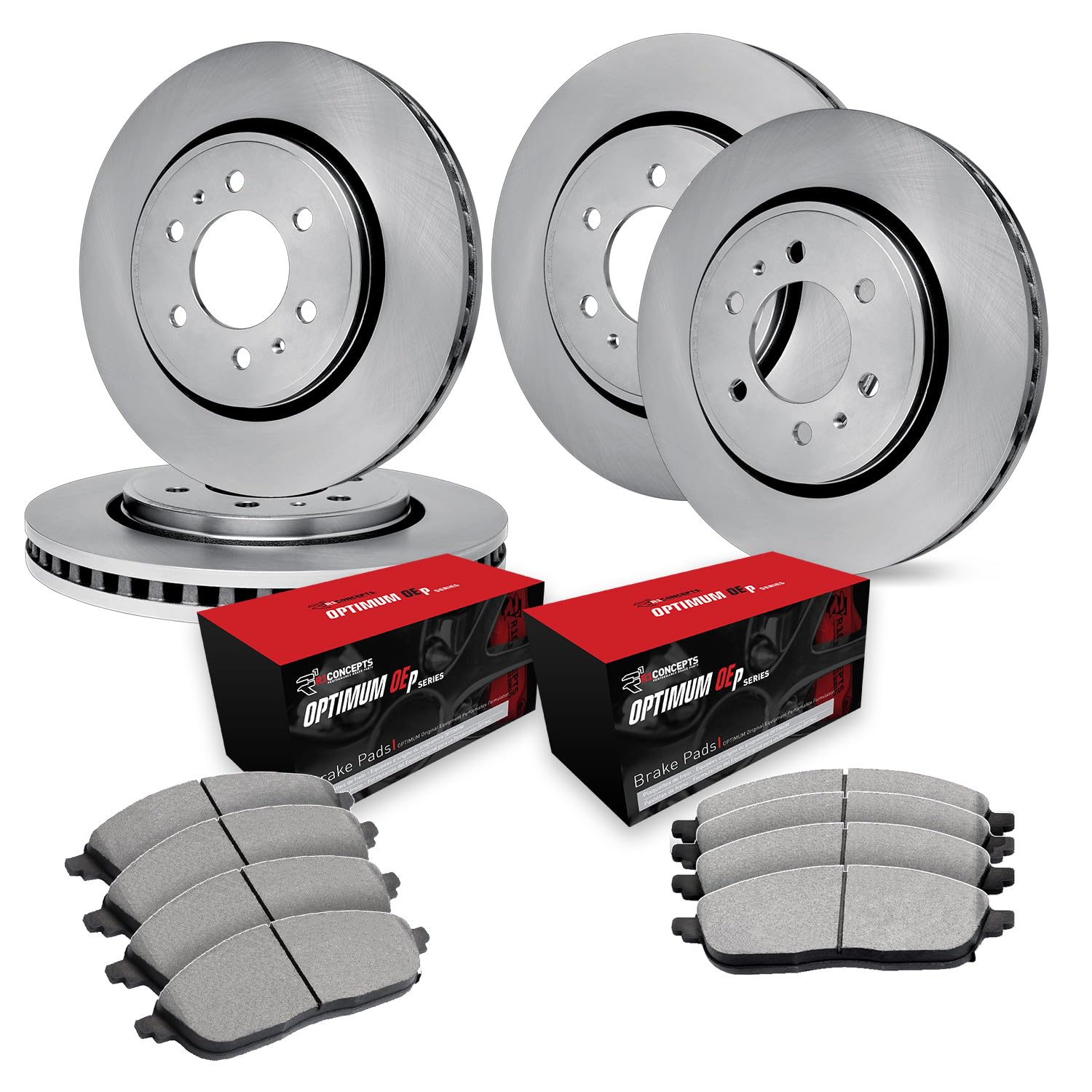 R1 Concepts Disc Brake Rotor Set with Optimum Oe Pads WFUN2-40901