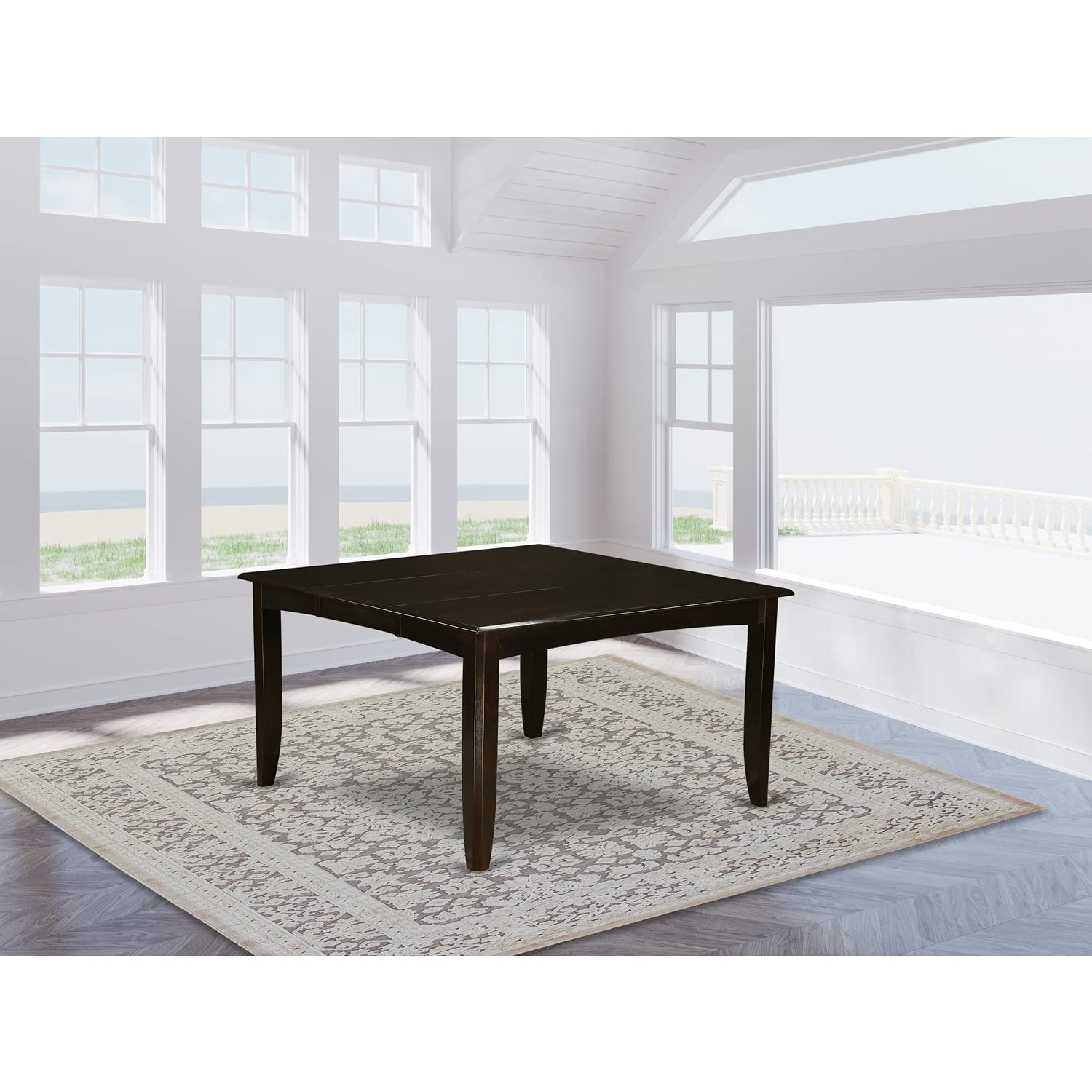 Parfait  Gathering  Dining  Square  54  Table  with  18″  Butterfly  Leaf  finished  in  Cappuccino