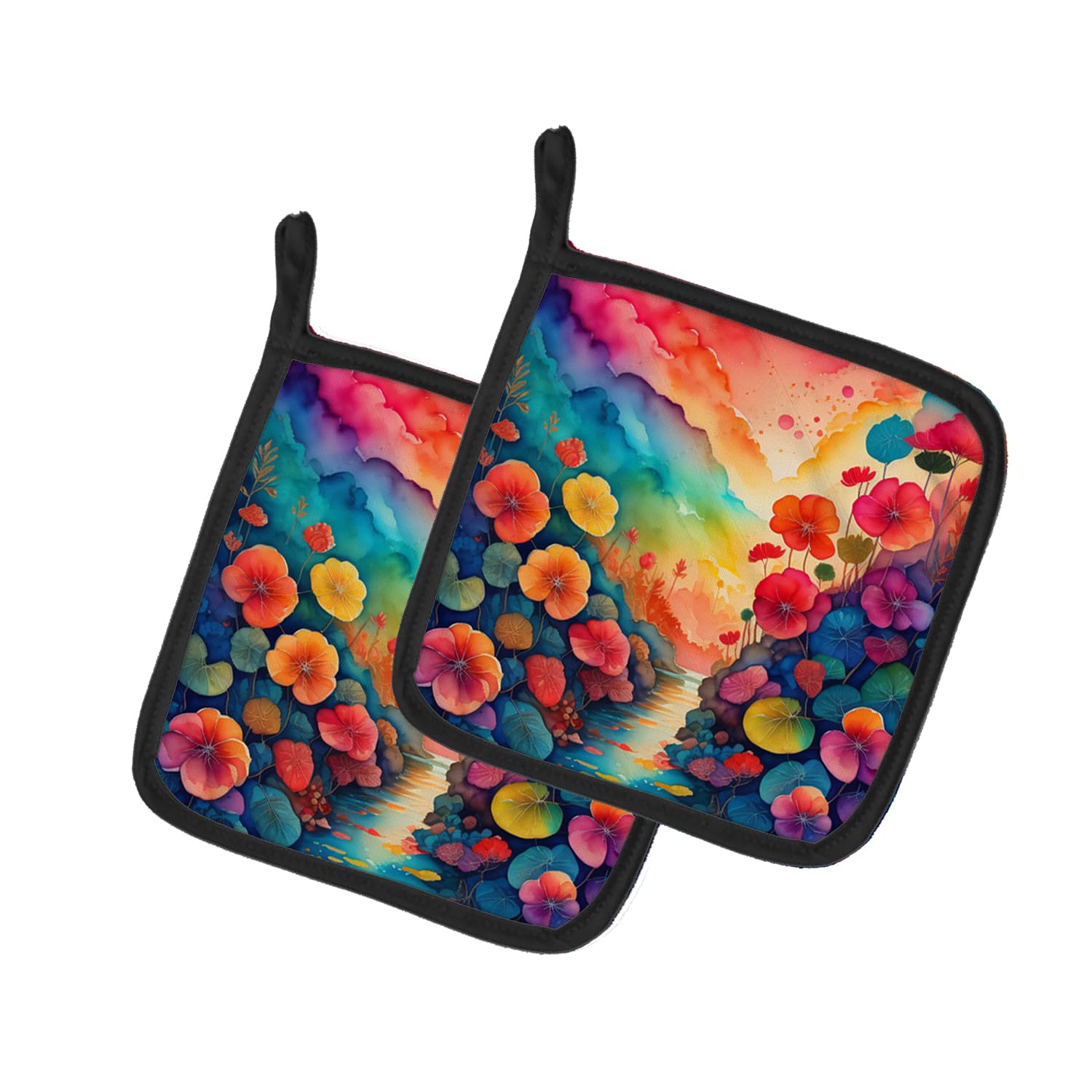 Colorful Begonias Pair of Pot Holders
