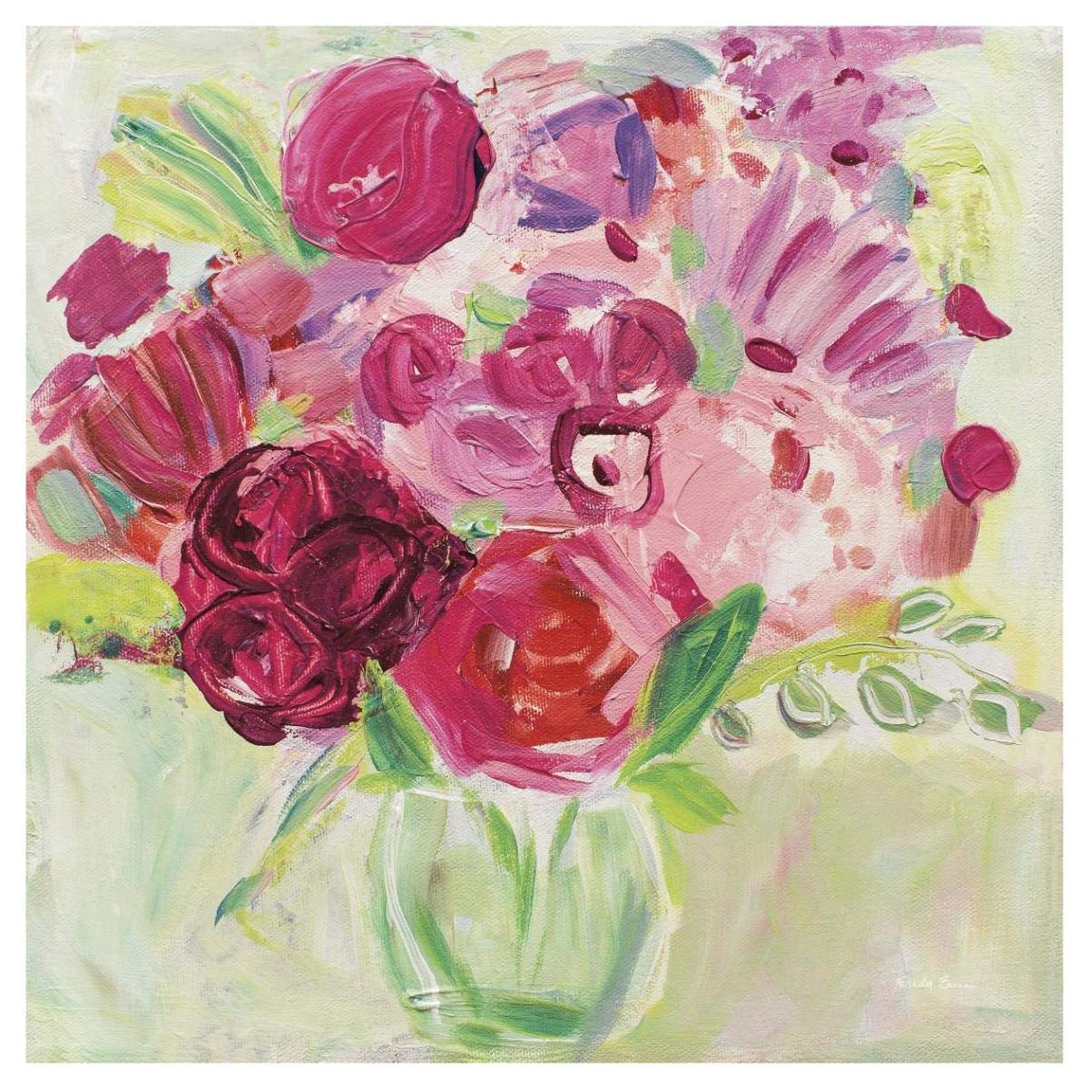 Pink and Red Florals -Paper Art-42x42”