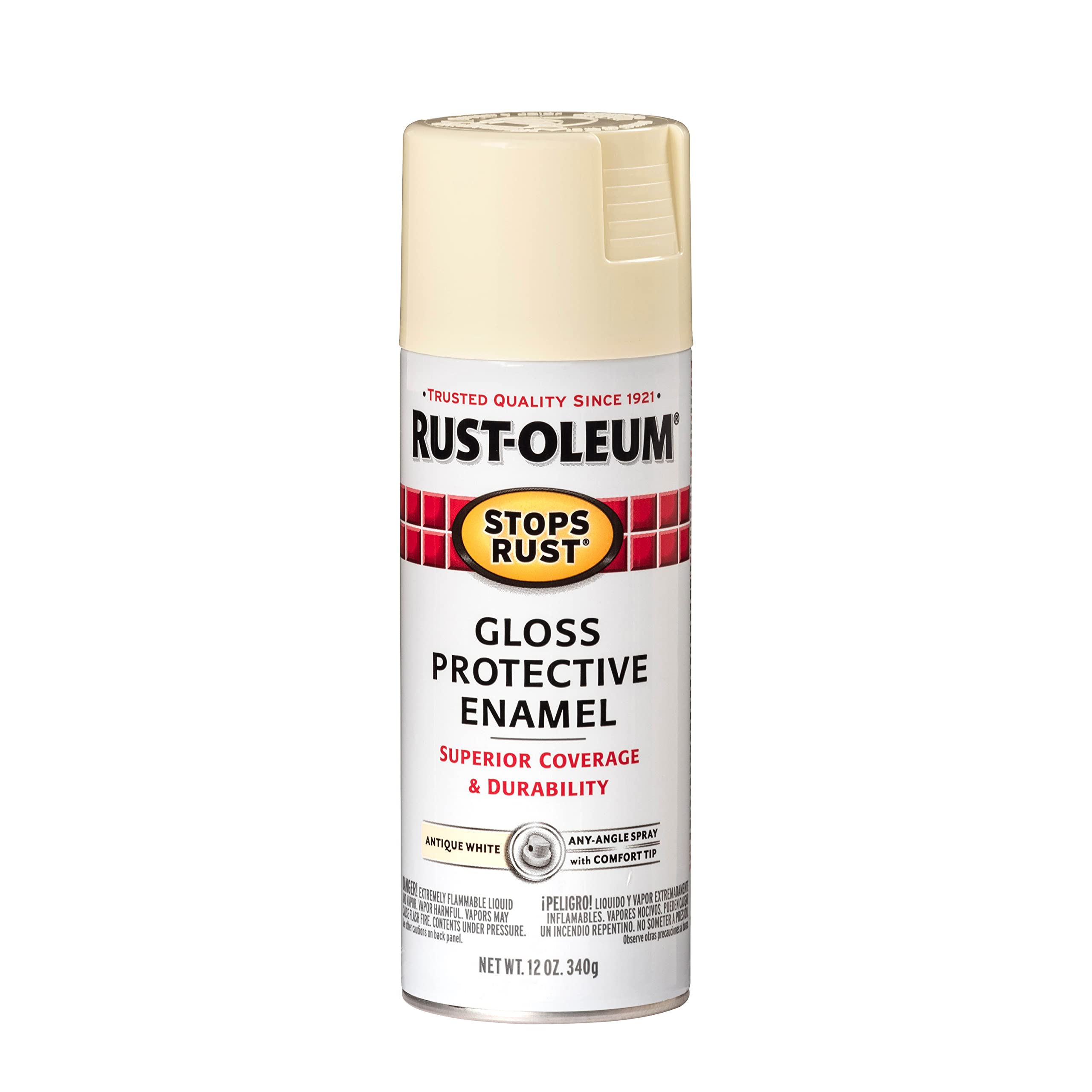 Rust-Oleum 7794830 Stops Rust Spray Paint, 12 Oz, Gloss Antique White