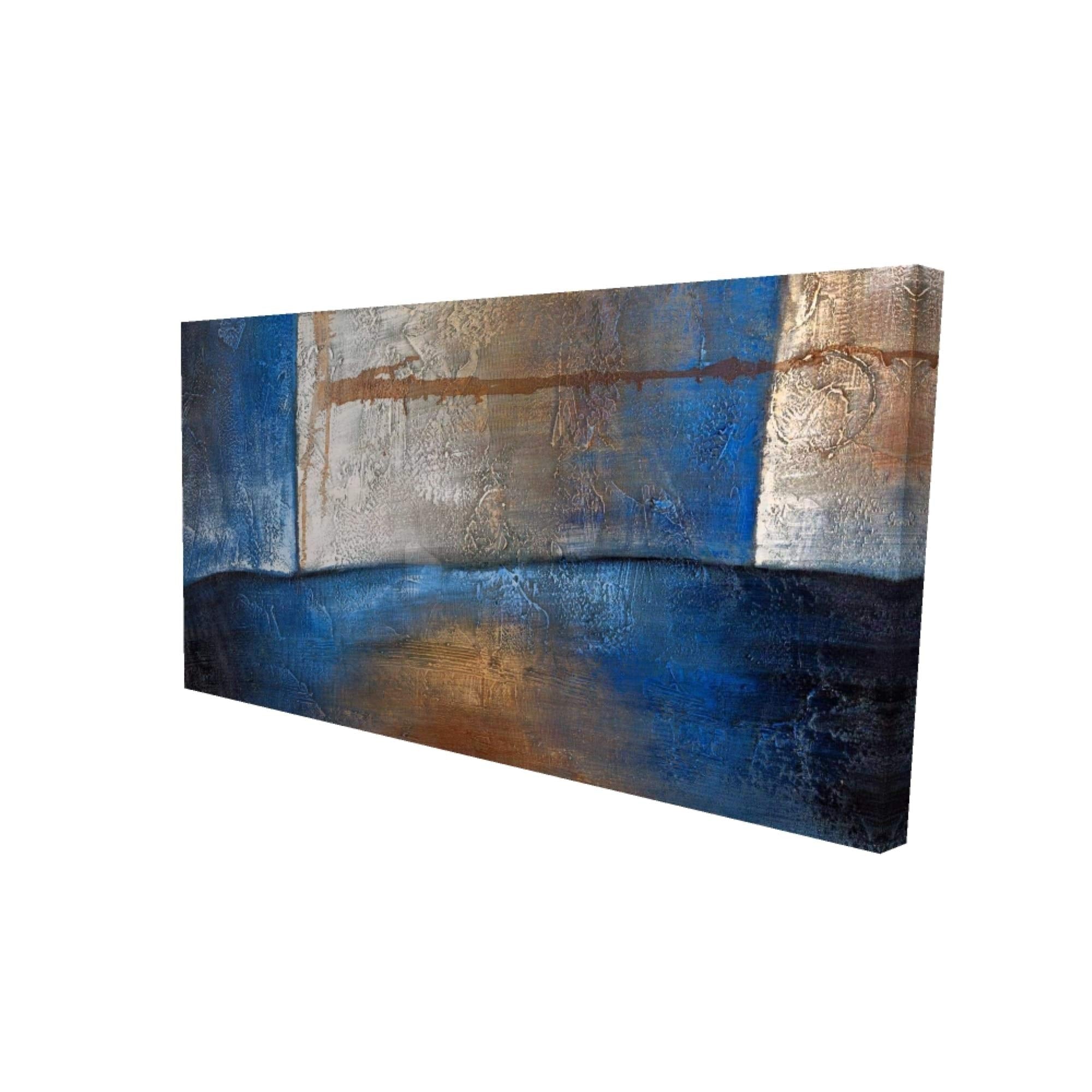 Luminous Blue And Bronze Shape - Print on canvas by Begin Edition