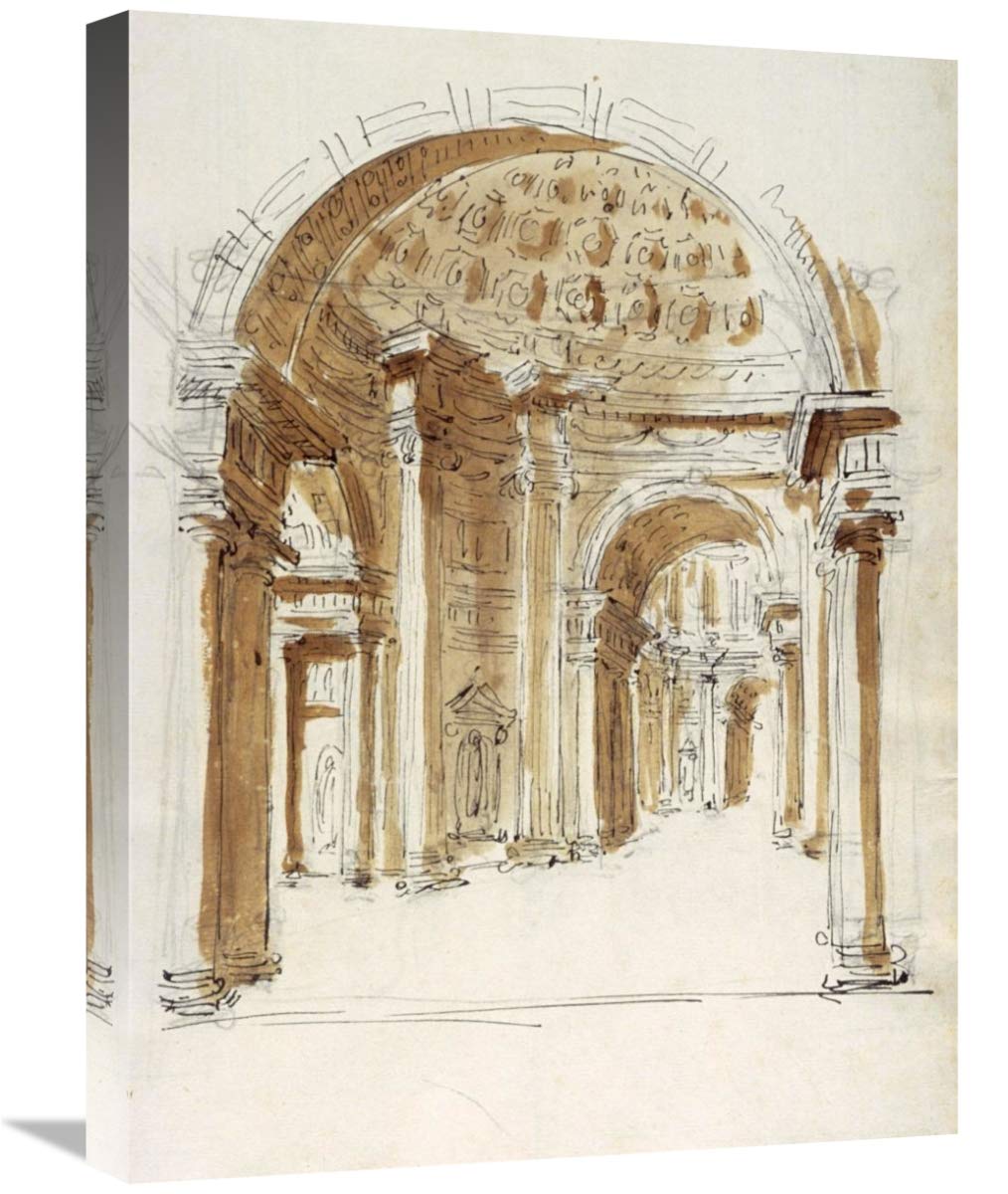 Interior hallway, Italy, 1786-Canvas Art-18x24”