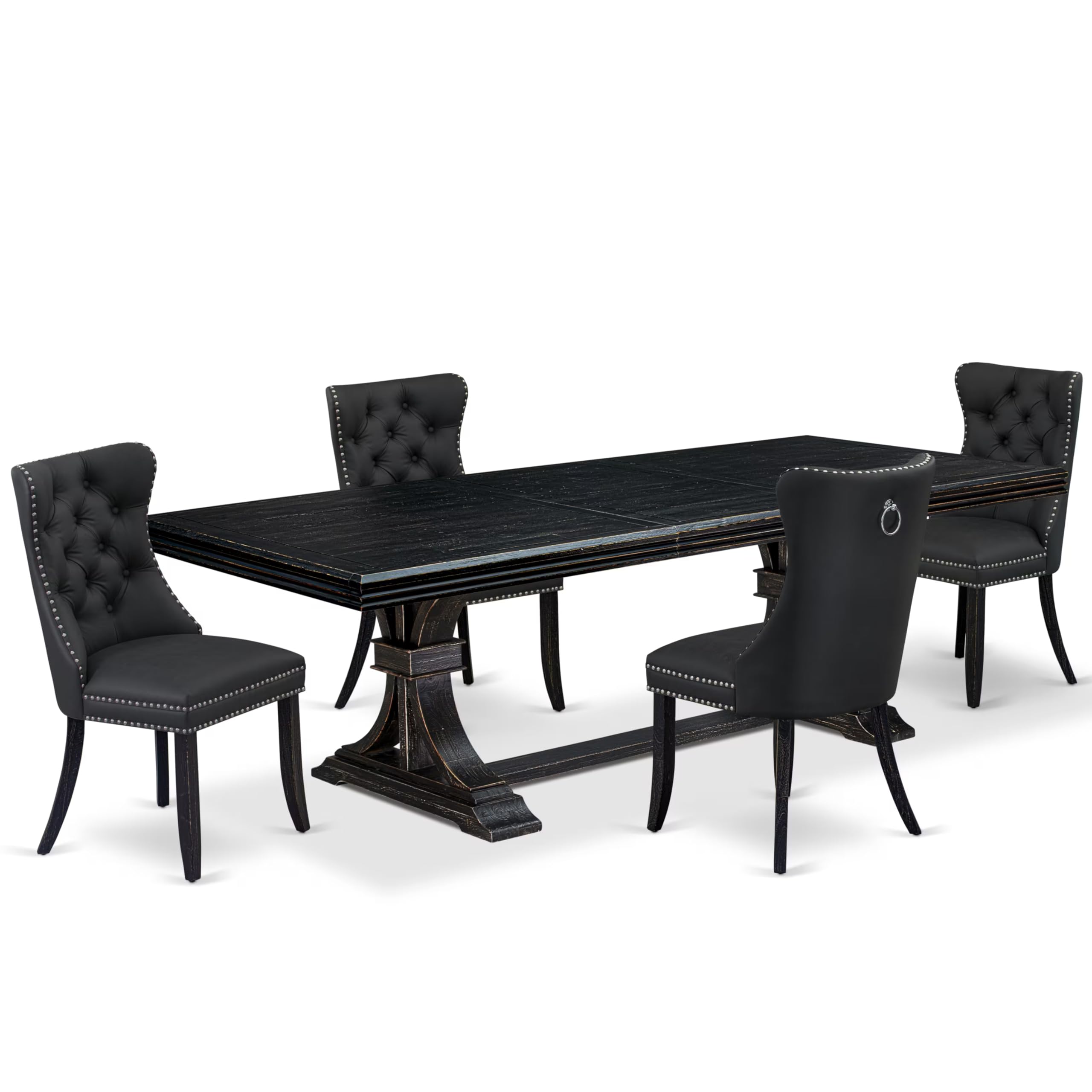 5 Pieces Modern Dining Set a Rectangle Kitchen Table and 4 Dining Chairs