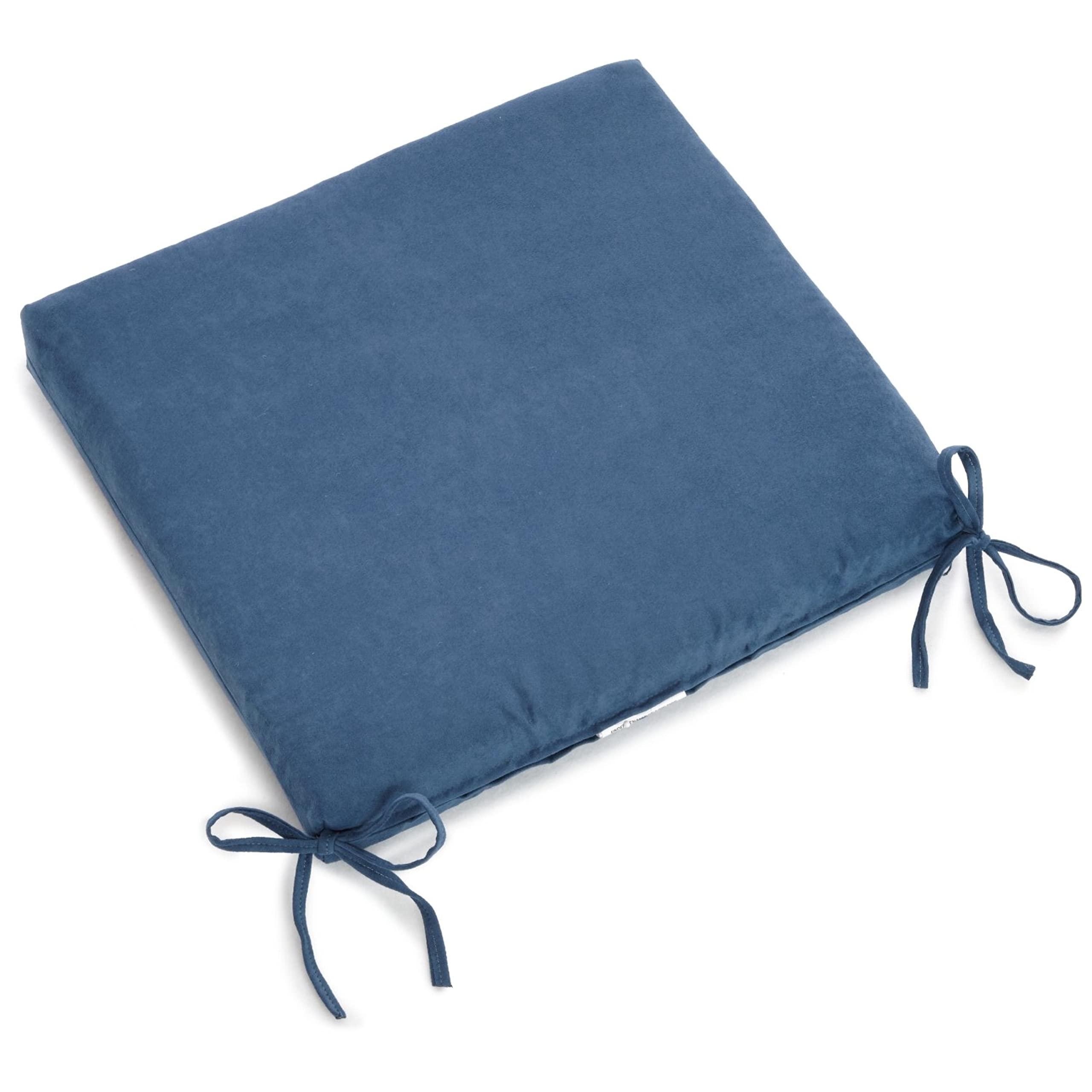20-inch by 19-inch Solid Microsuede Chair Cushion - Indigo