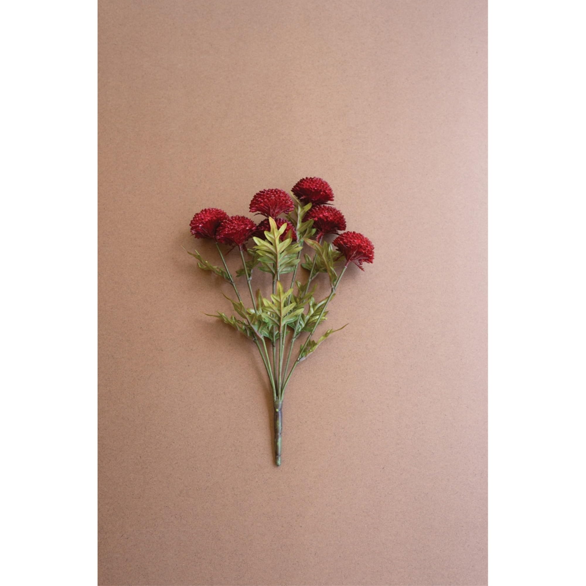 Bundle Of Seven  Artificial Zinnias - Red