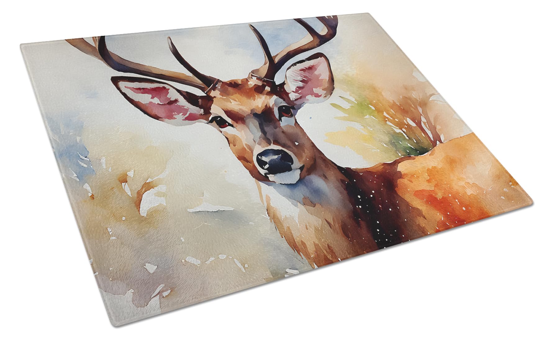 Carolines Treasures DAC2902LCB Deer Glass Cutting Board Large Decorative Tempered Glass Kitchen Cutting and Serving Board Large Size Chopping Board