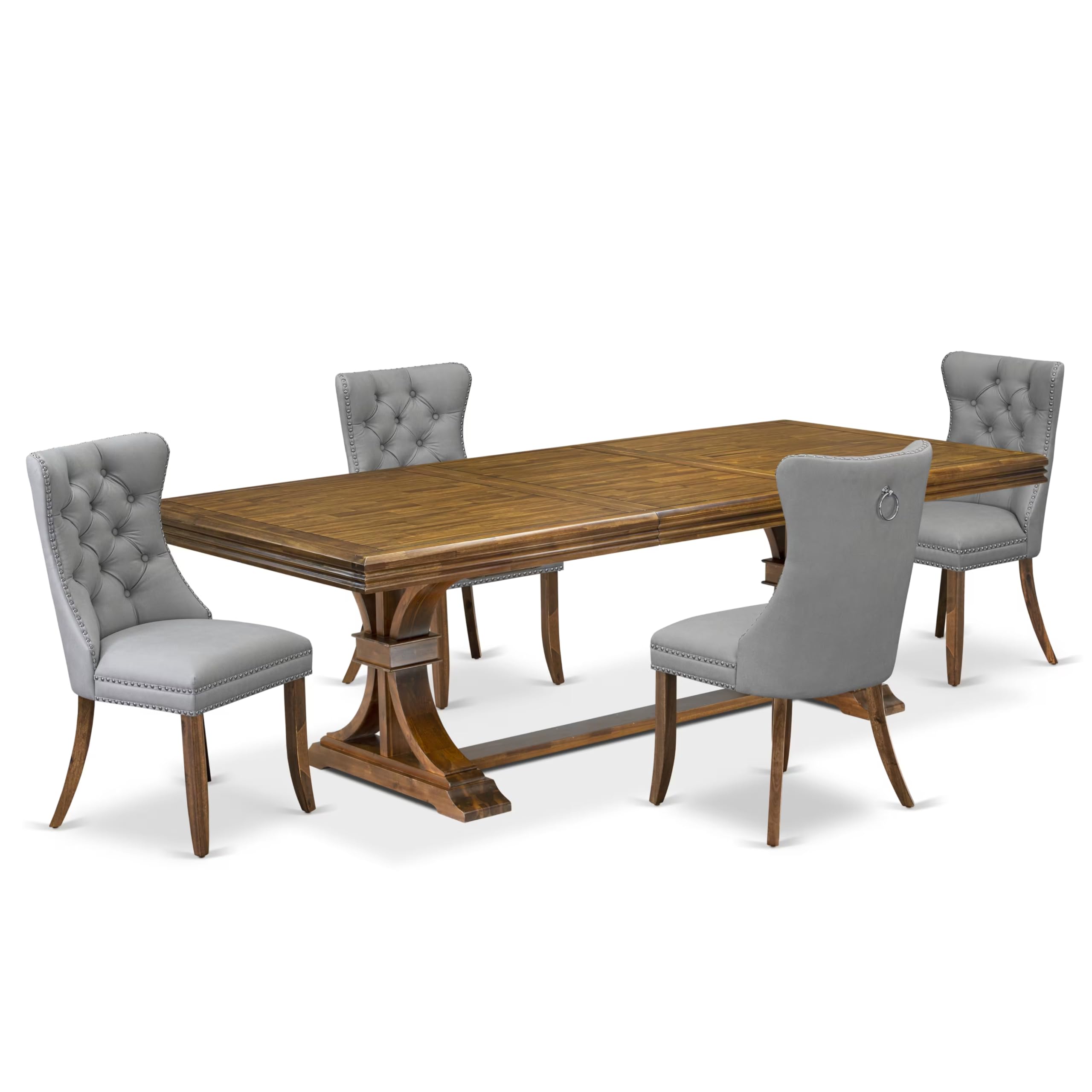 5 Pieces Modern Dining Set a Rectangle Kitchen Table and 4 Dining Chairs