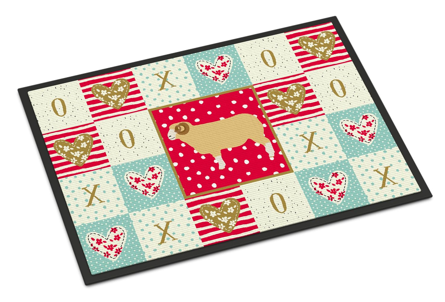 Horned Dorset Sheep Love Indoor or Outdoor Mat 24x36 CK5407JMAT