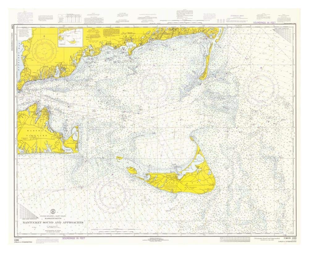 Nautical Chart - Nantucket Sound and Approaches ca. 1973-Paper Art-38x31”