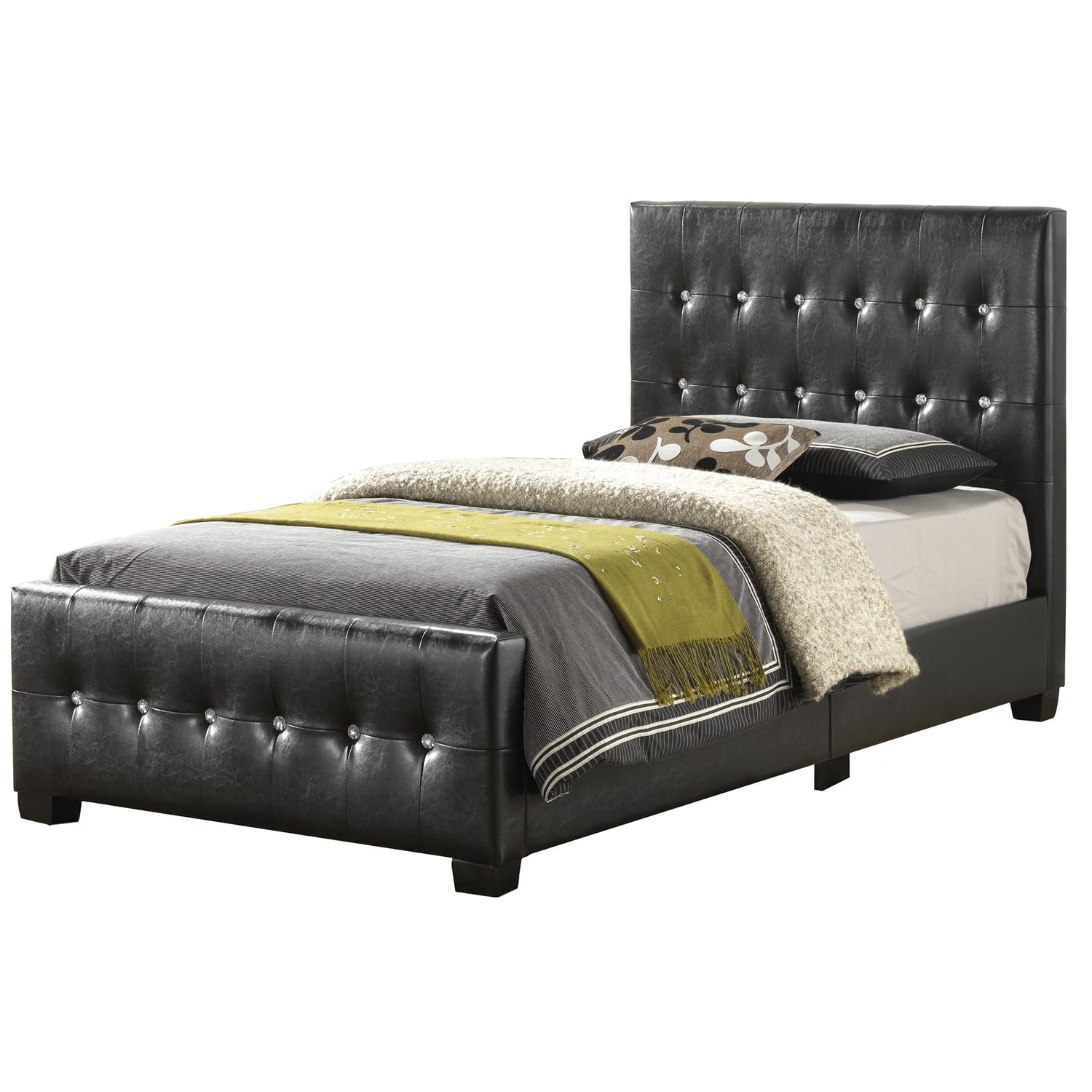 Diamond Black Twin Panel Beds