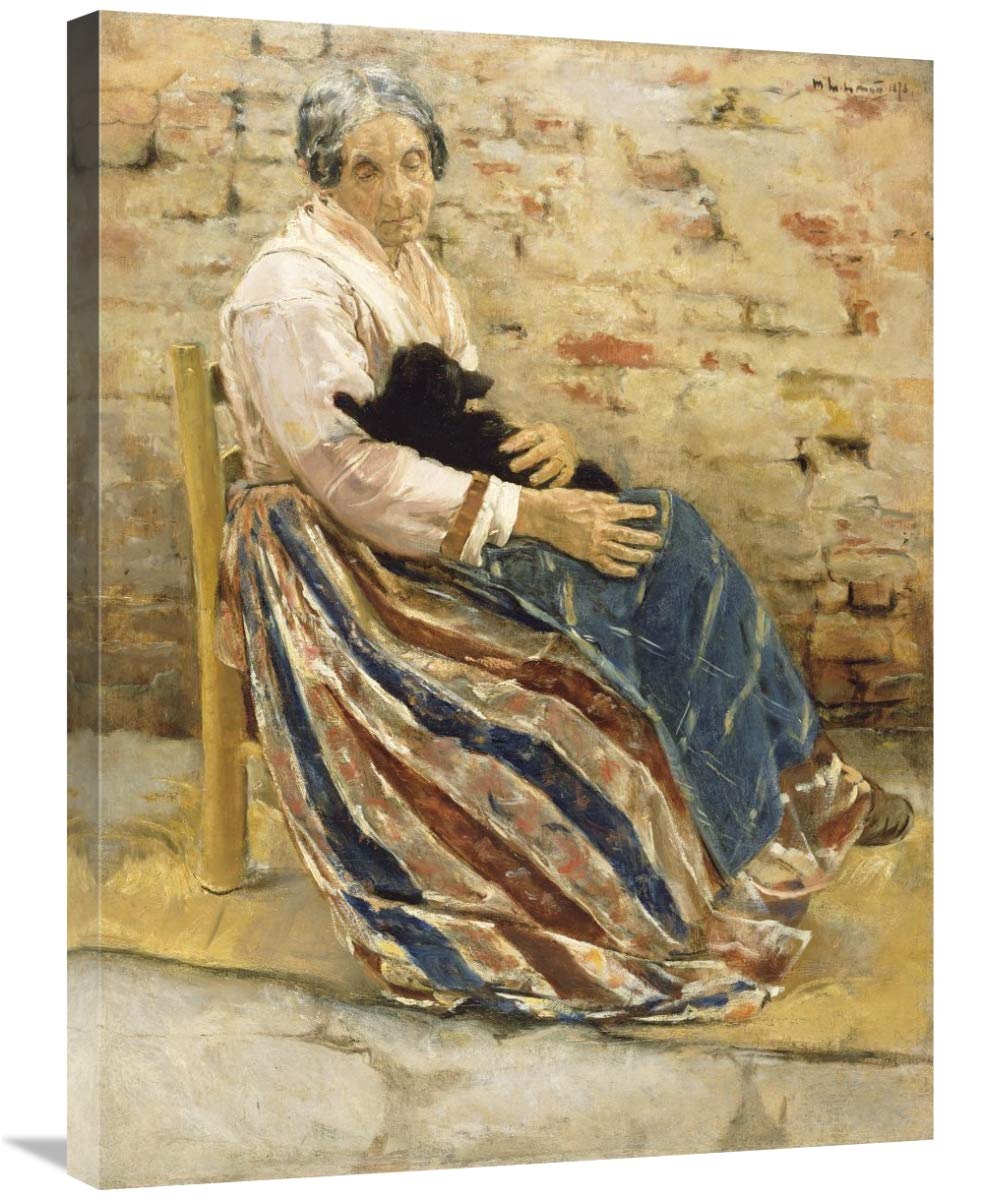 An Old Woman with Cat-Canvas Art-24x32”