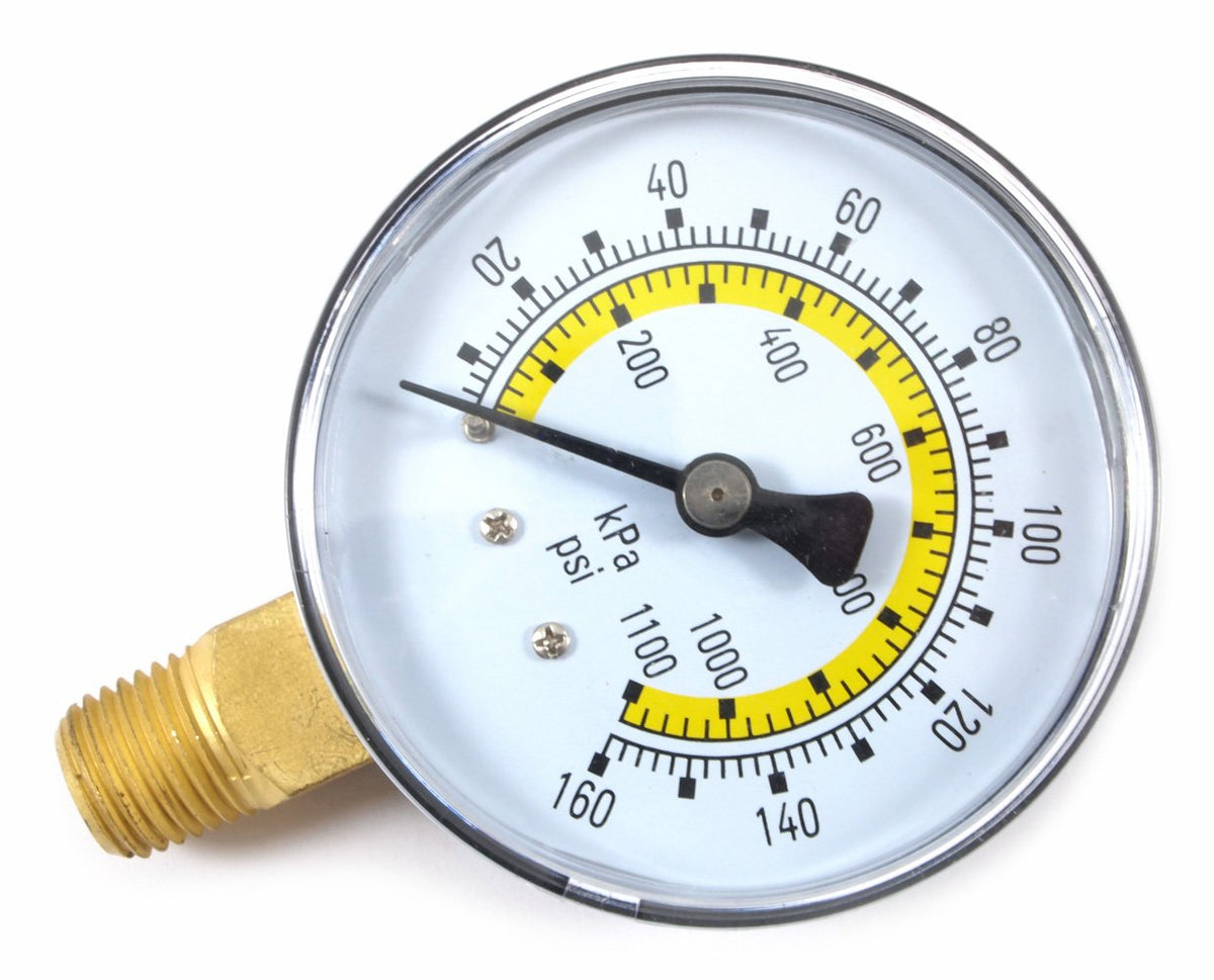 Forney 75554 Pressure Gauge With Bottom Mount, Air Line, 2-14-Inch Face, 14-Inch Npt, 0-160 Psi